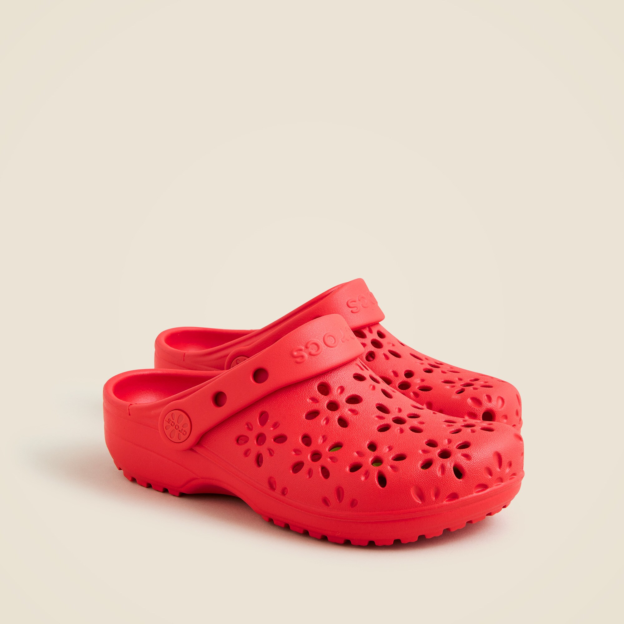  Crocs&trade; kids' classic floral cutout clogs