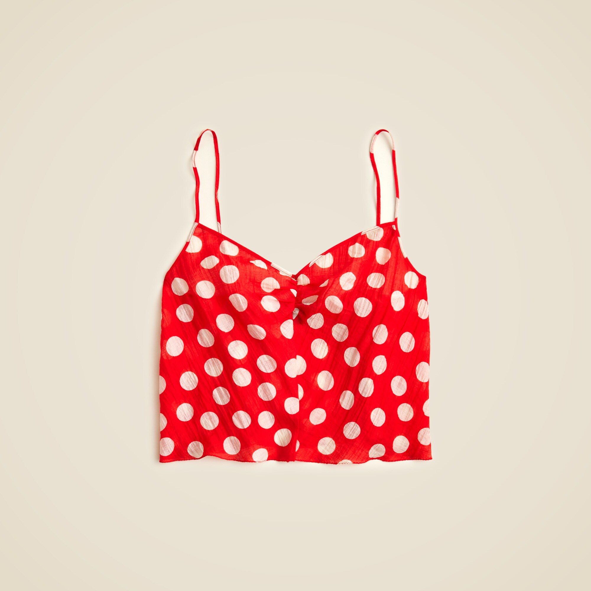 Crinkled camisole in dot print