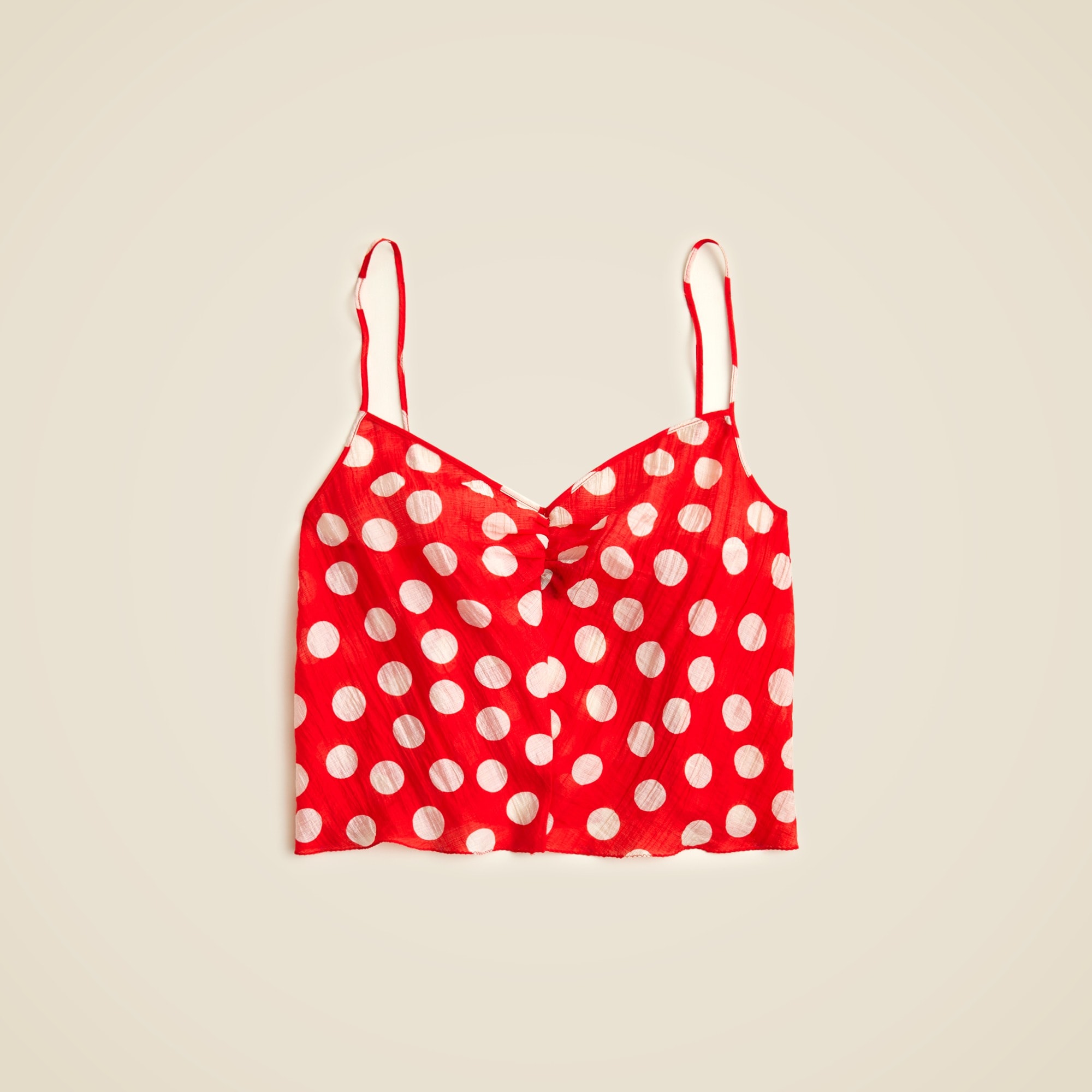 Crinkled camisole in dot print