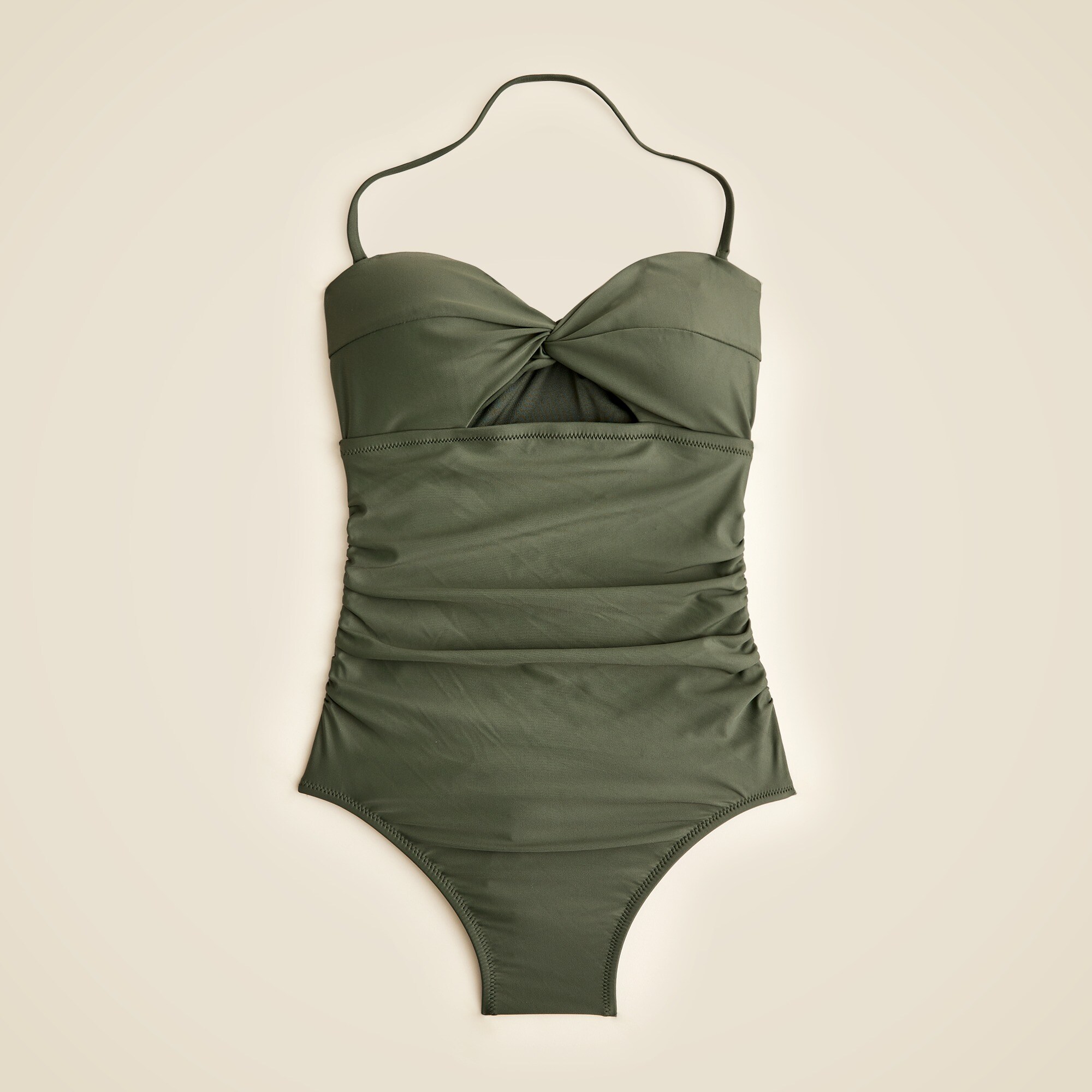  Long-torso ruched cutout one-piece