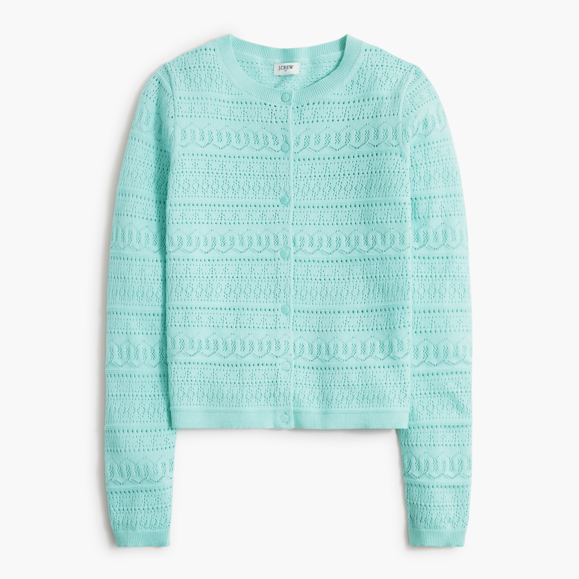 Pointelle cardigan sweater