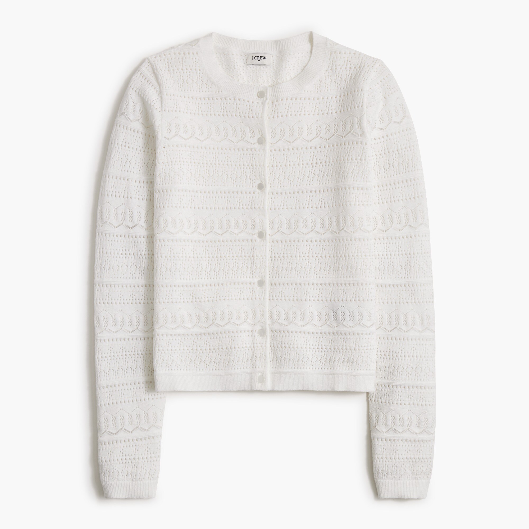 Pointelle cardigan sweater