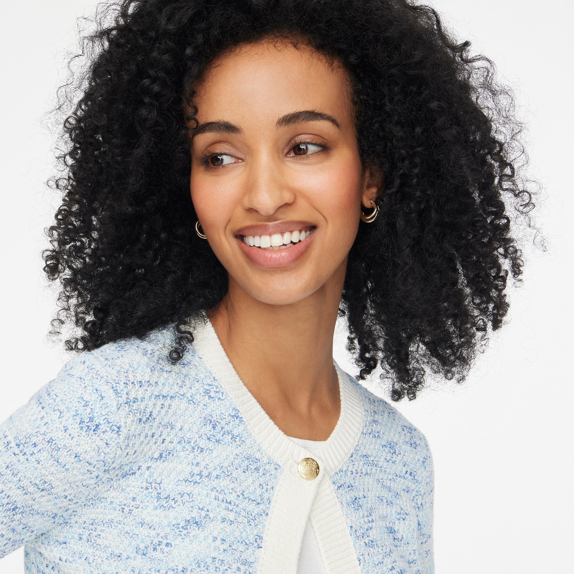 Stitched lady cardigan sweater