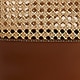 Berkeley bucket bag in faux raffia and leather ENGLISH SADDLE IVORY