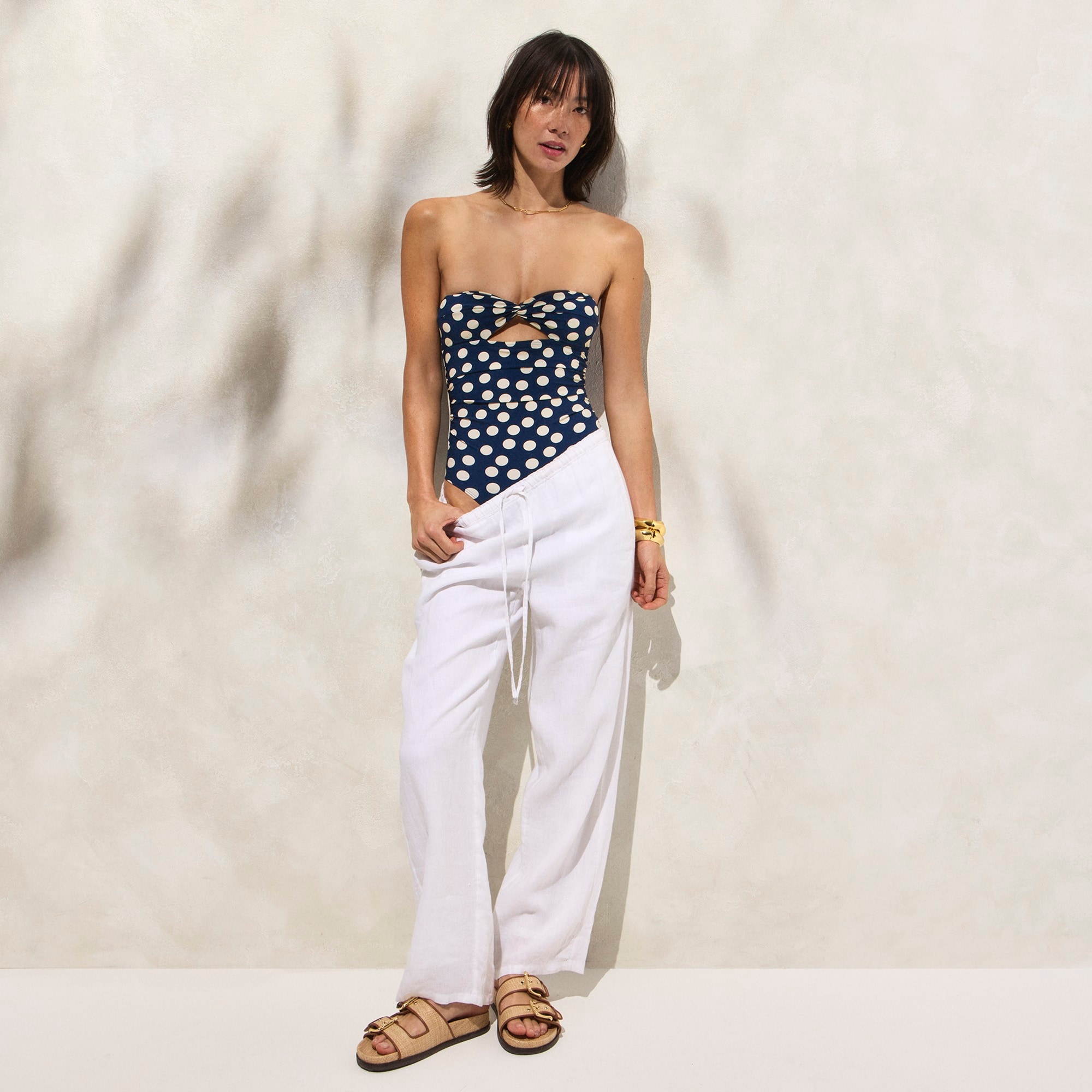 womens Gemma ruched bandeau cutout one-piece
