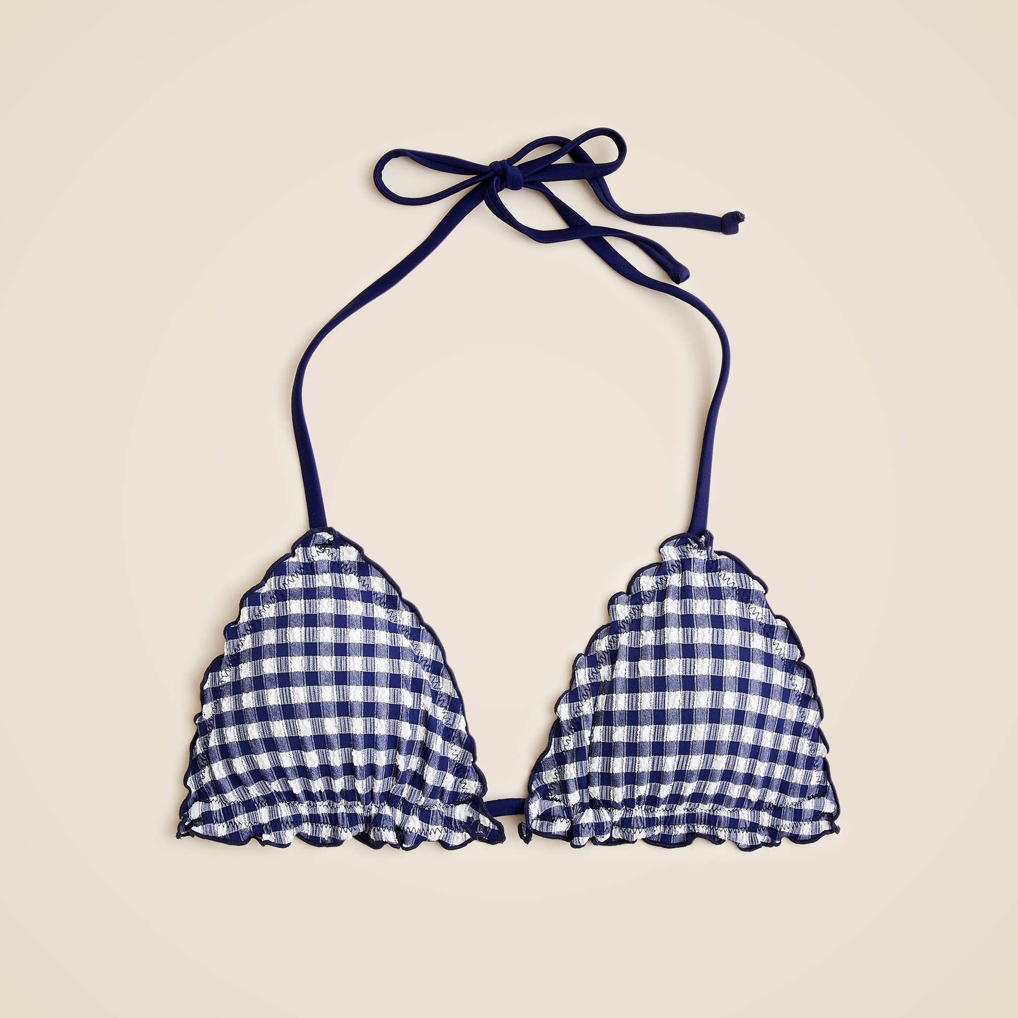  Lettuce-trim string bikini top