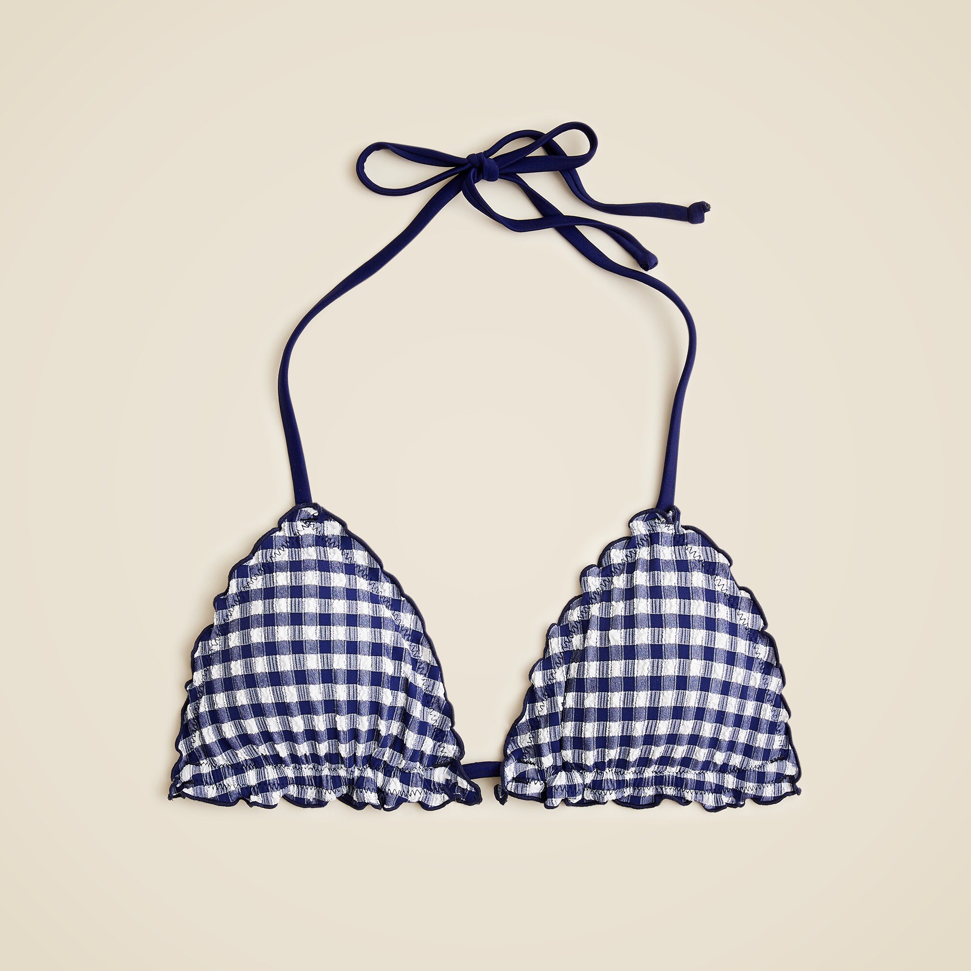 Lettuce-trim string bikini top