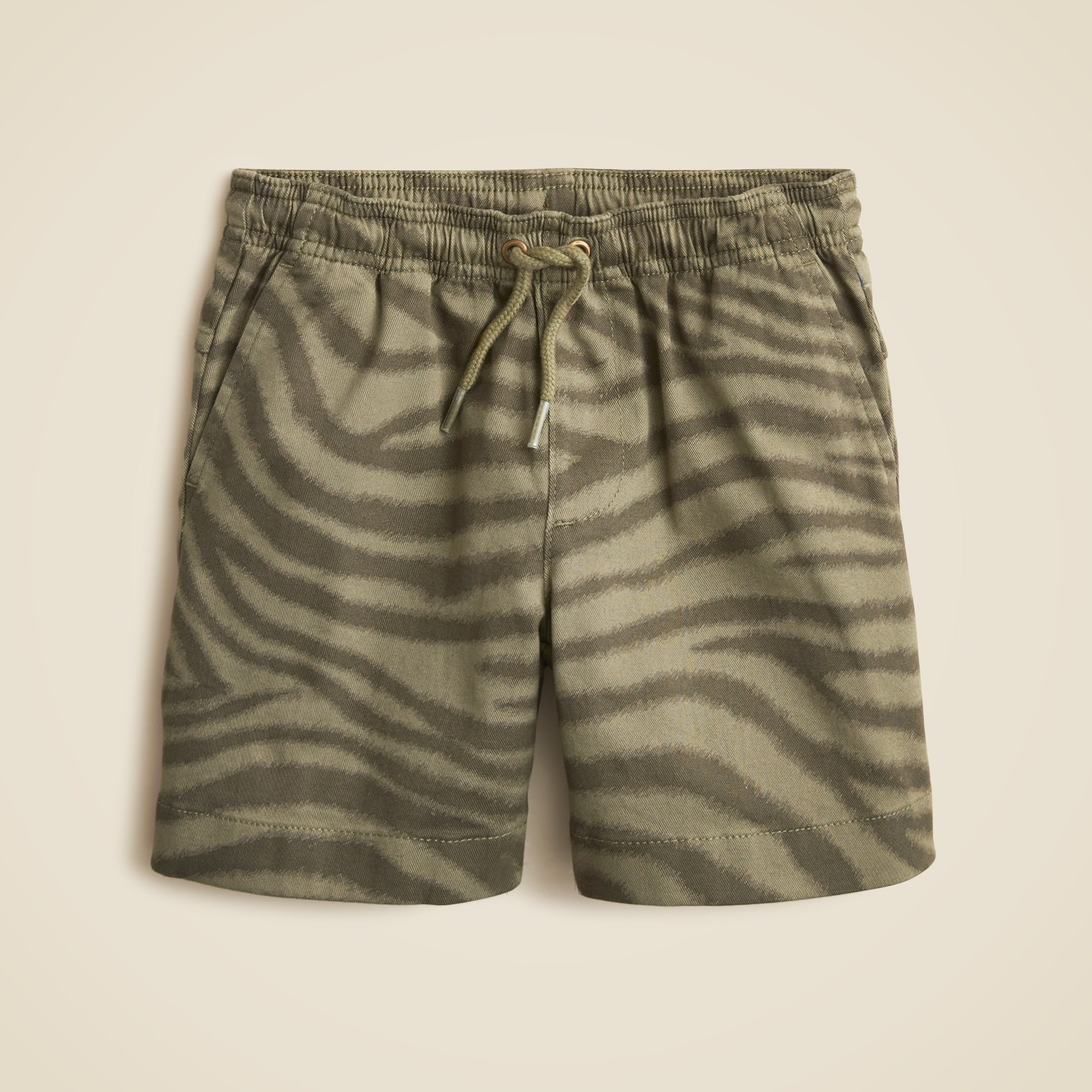  Boys' pull-on short in zebra-print stretch chino