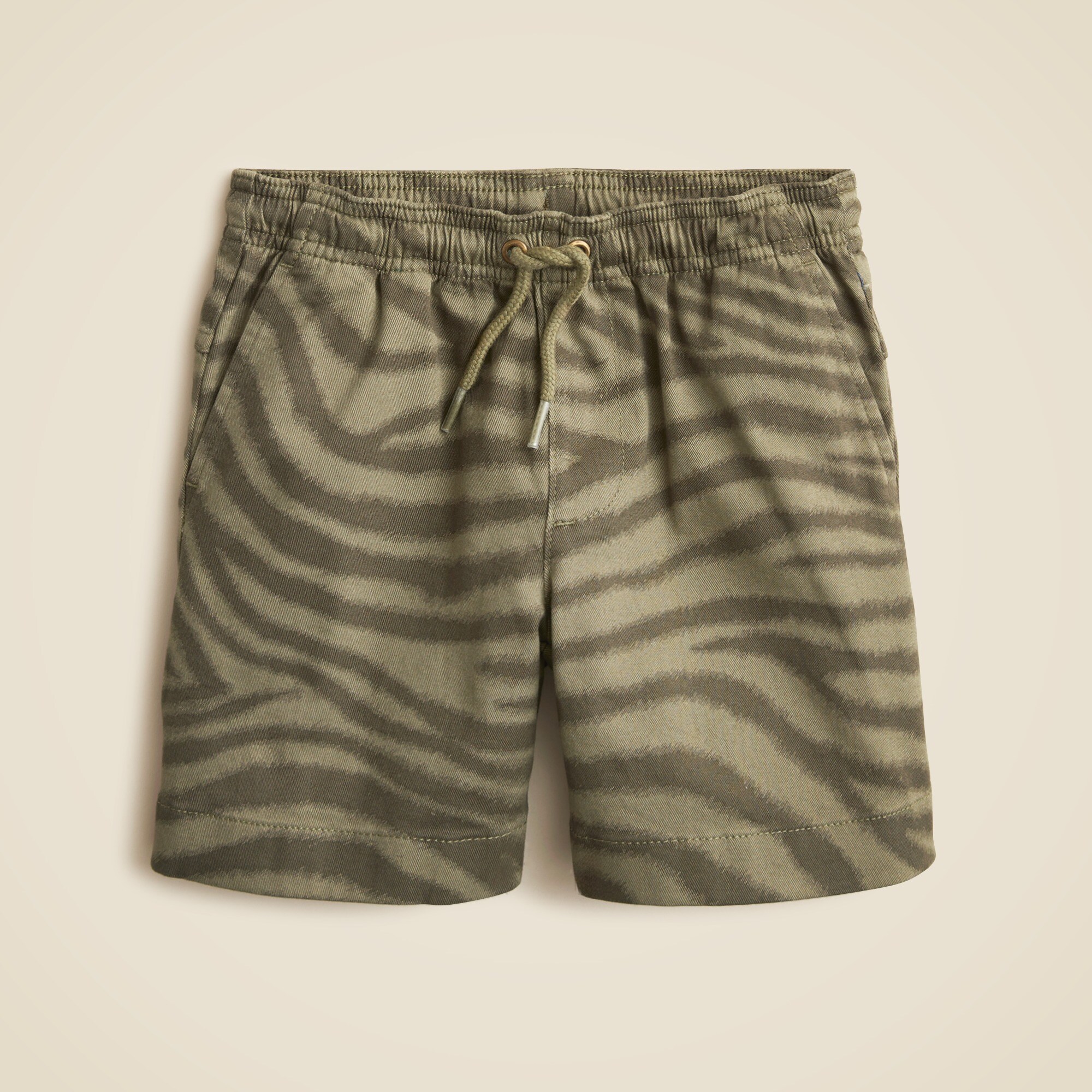 boys Boys' pull-on short in zebra-print stretch chino