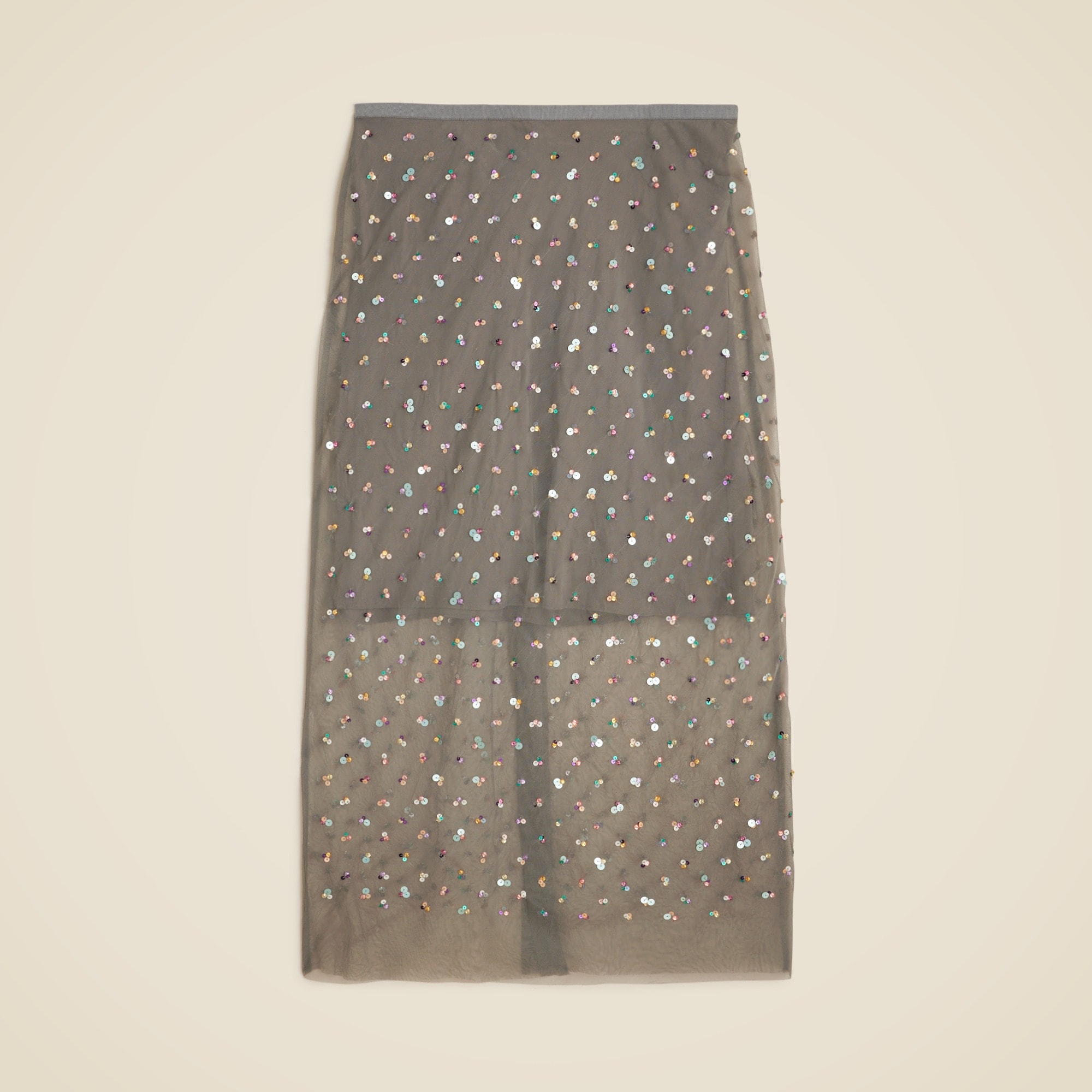 Collection new Gwyneth layered slip skirt in sequin mesh