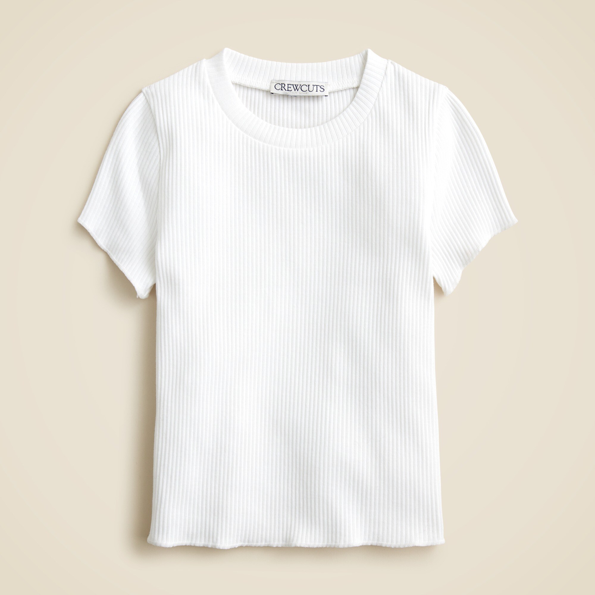 Girls' short-sleeve T-shirt in vintage rib