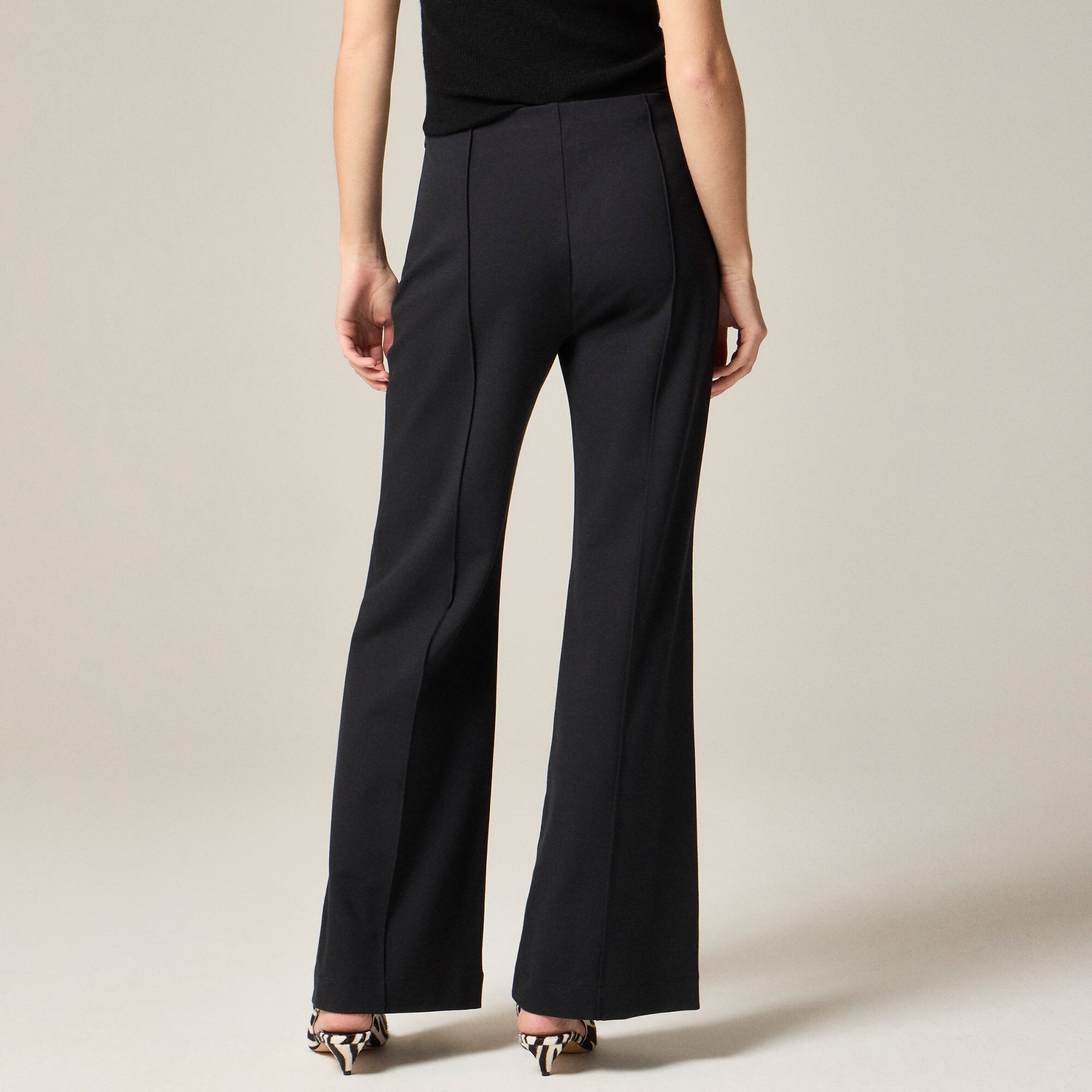 Wide-leg pant in stretch ponte