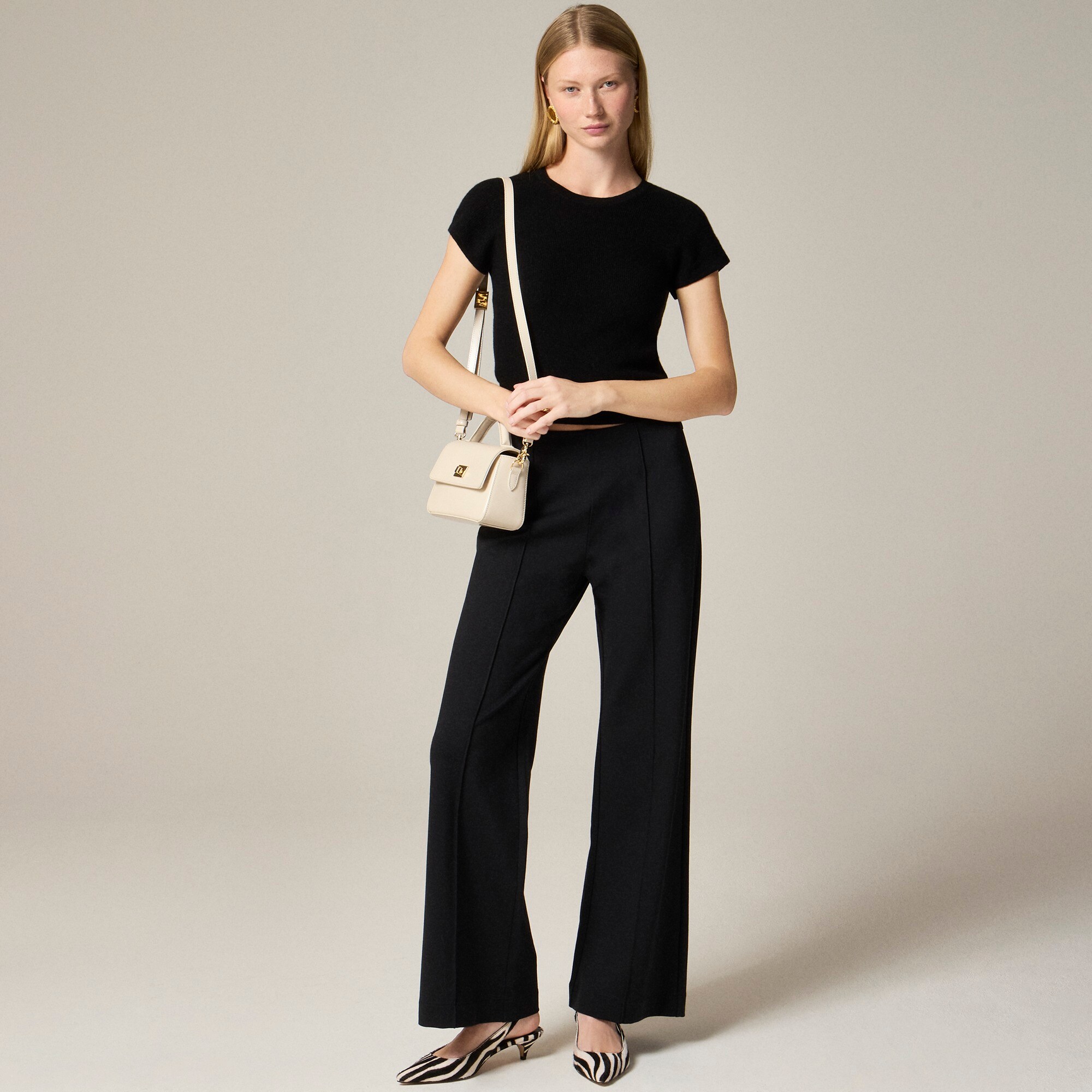 womens Wide-leg pant in stretch ponte