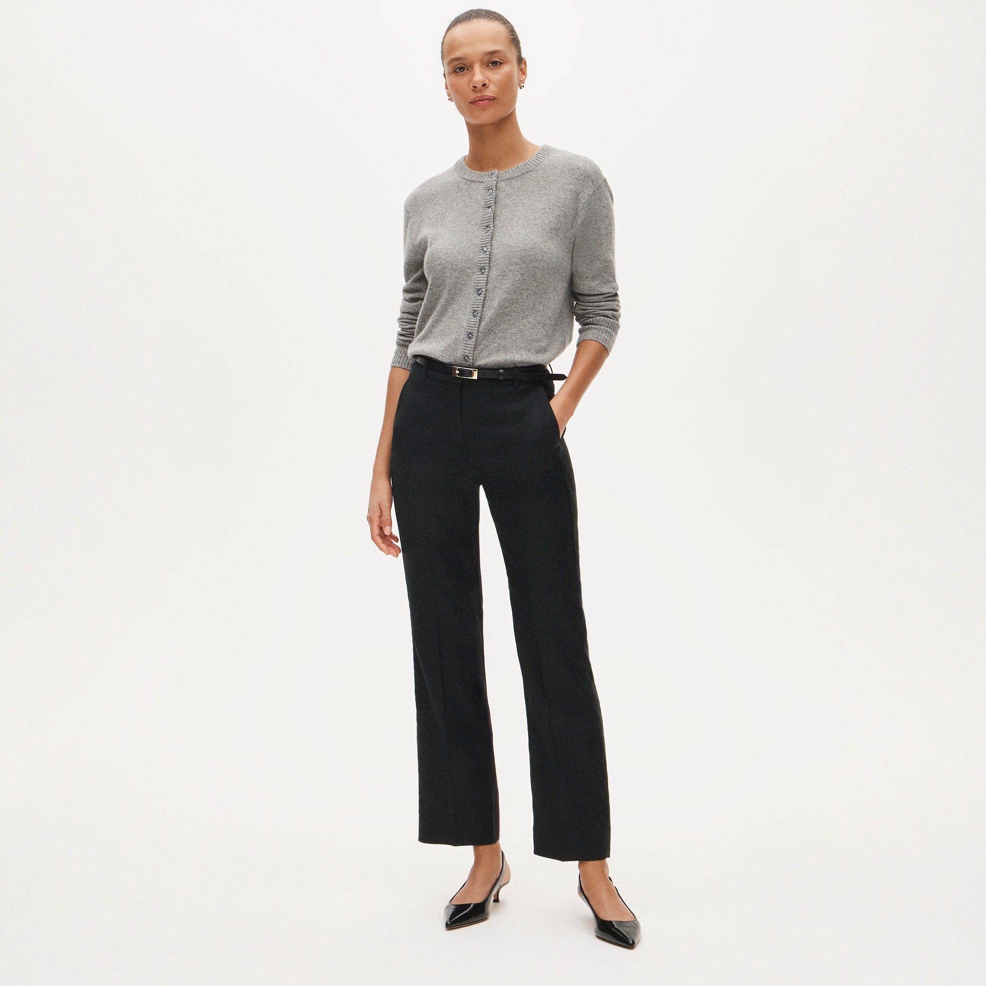 Petite Kaya pant in stretch linen blend - Black