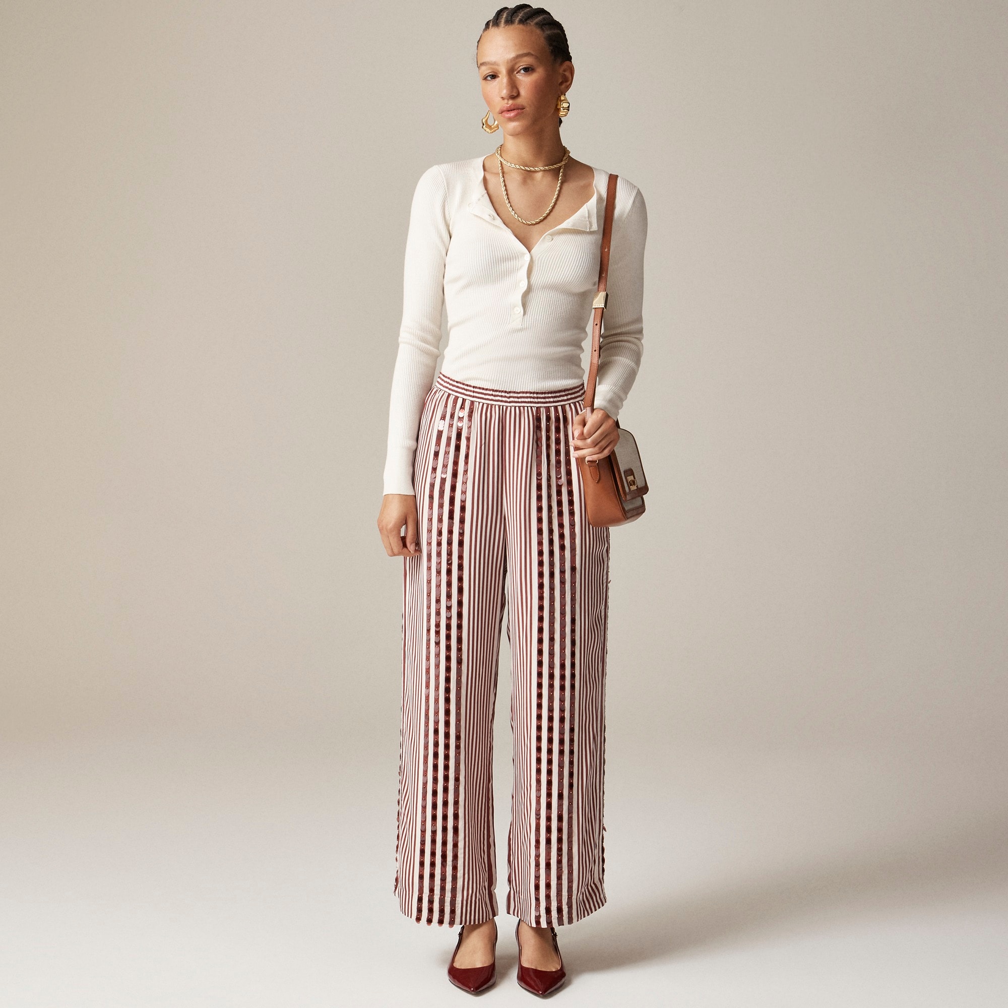 womens Collection cropped Stratus pant with sequins