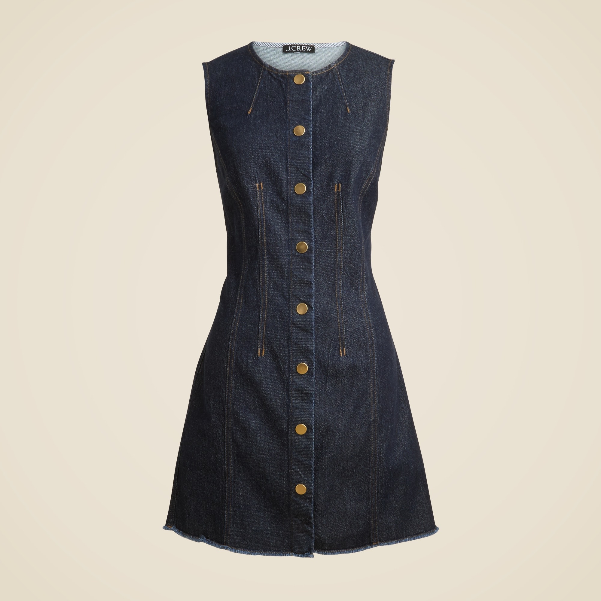  Seamed denim mini dress in Rinse wash
