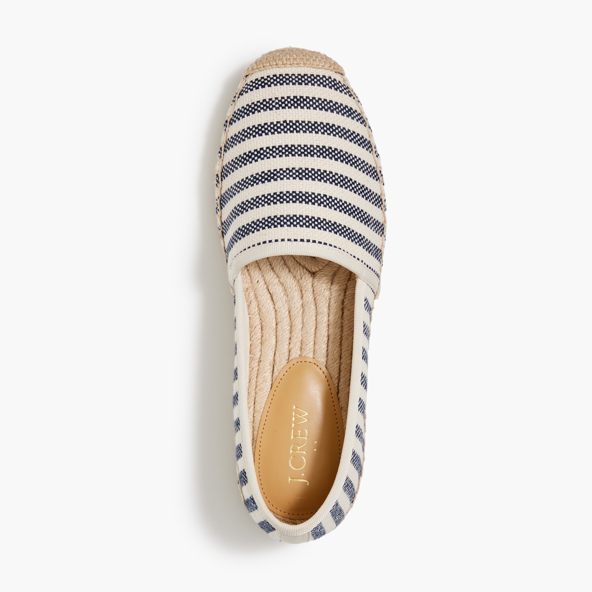 Striped canvas espadrille slip-on flats