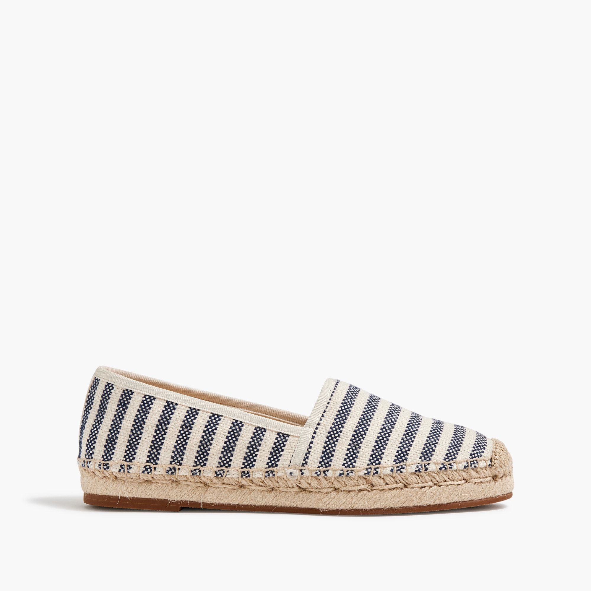 Striped canvas espadrille slip-on flats