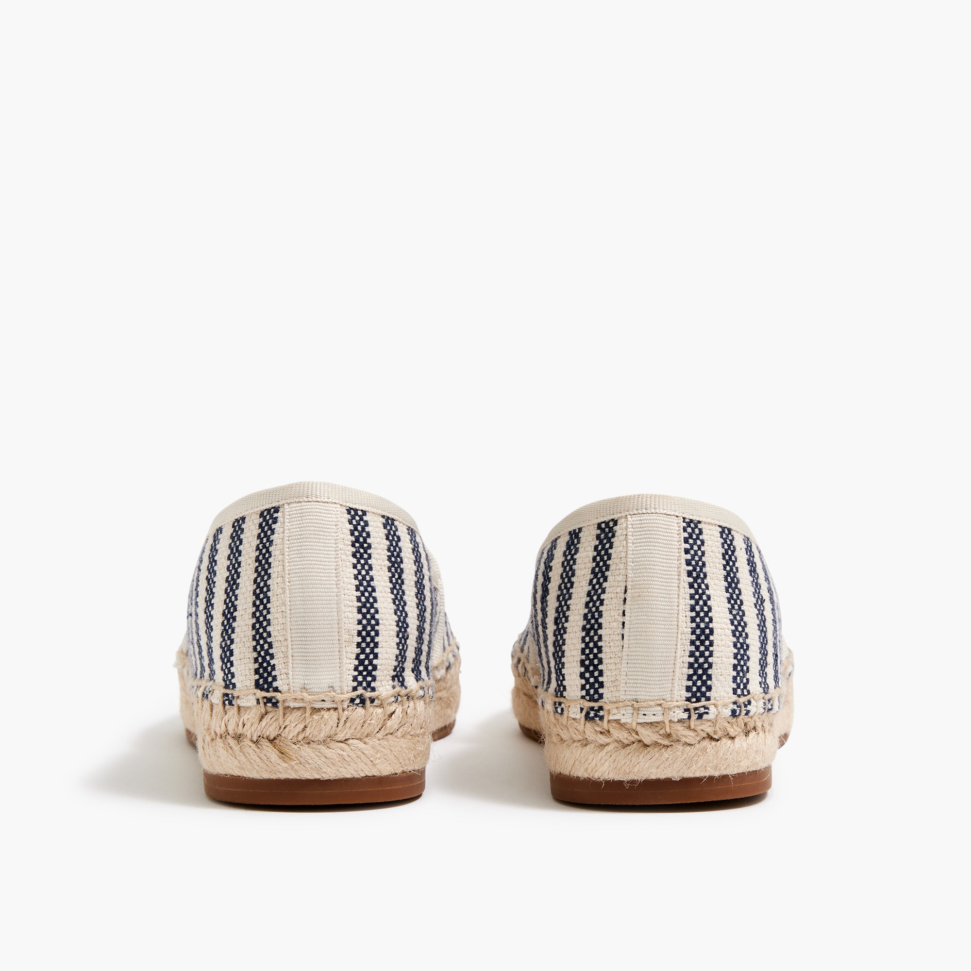 Striped canvas espadrille slip-on flats