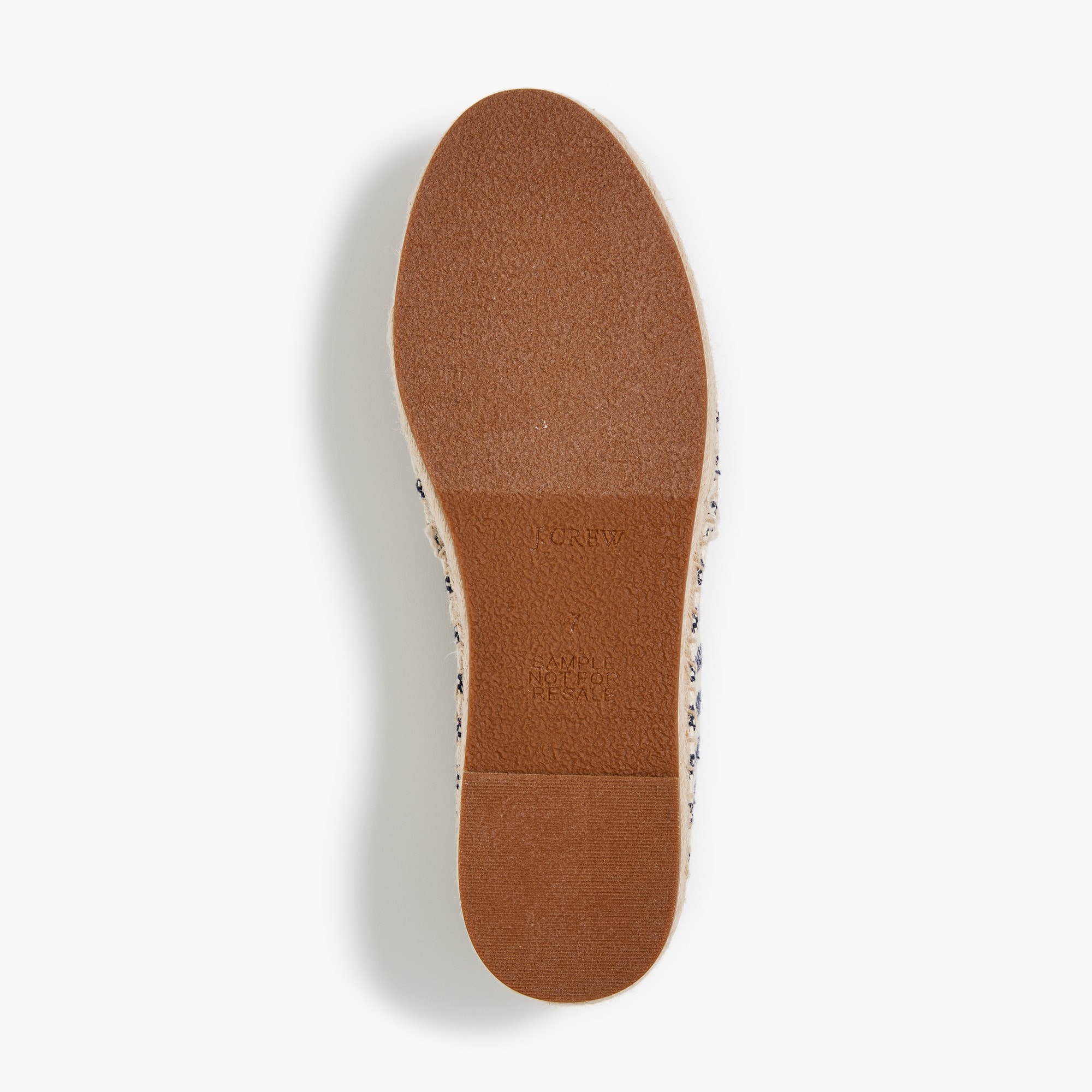 Factory: Striped Canvas Espadrille Slip-on Flats For Women