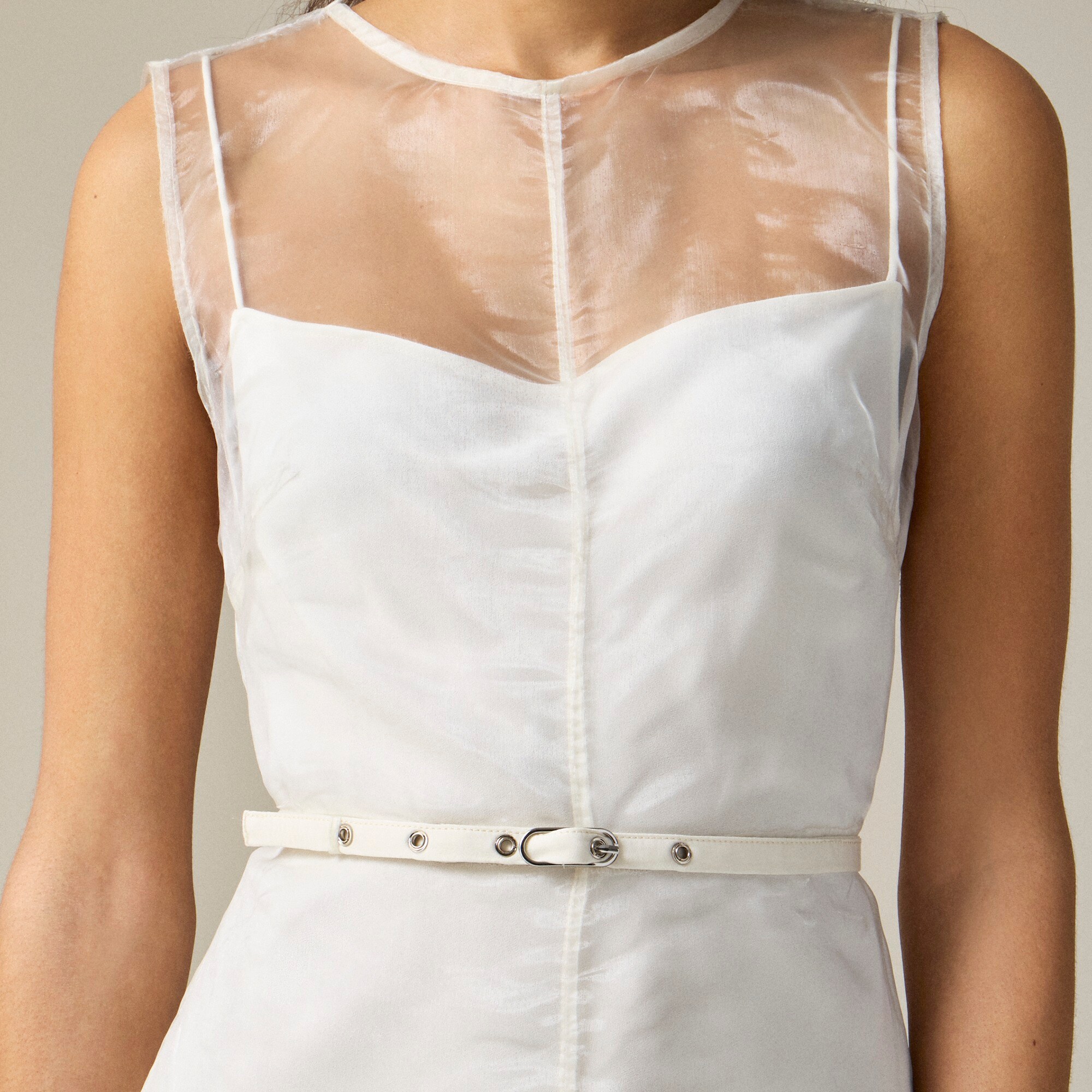 Collection layered shift dress in liquid organza