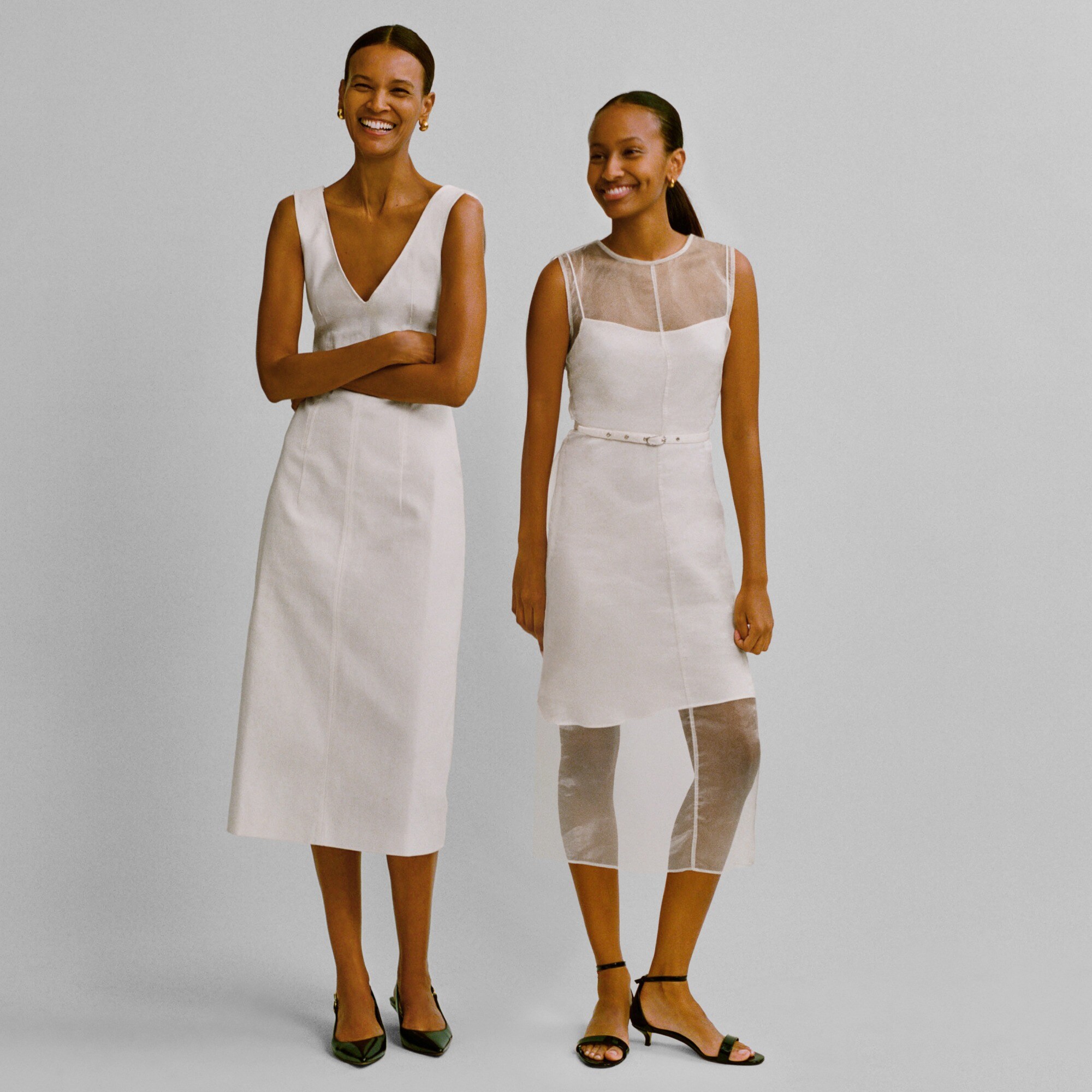 Collection layered shift dress in liquid organza