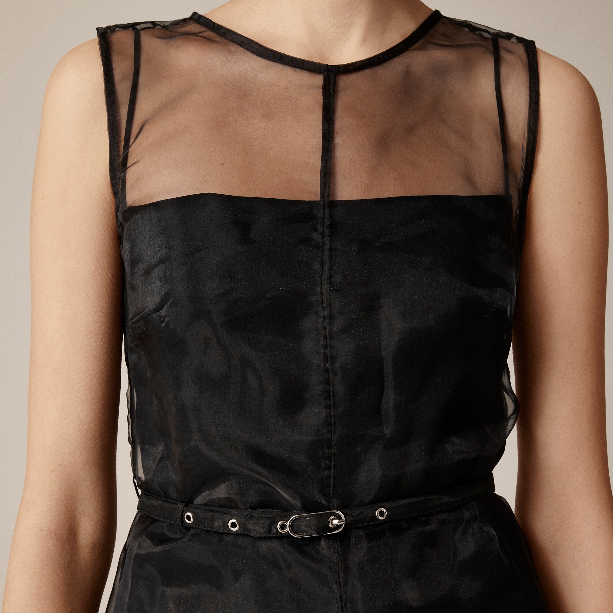 Collection layered shift dress in liquid organza