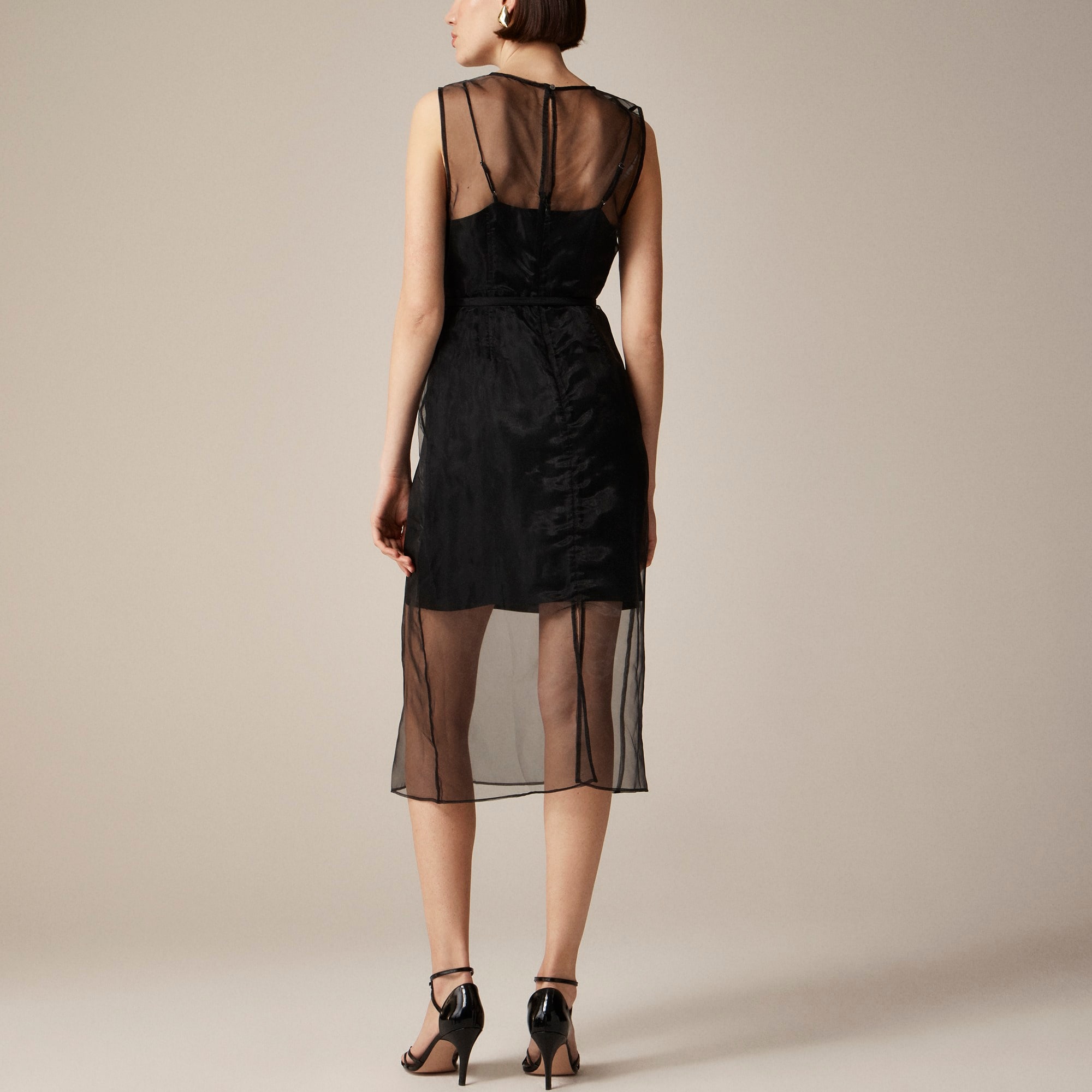 Collection layered shift dress in liquid organza
