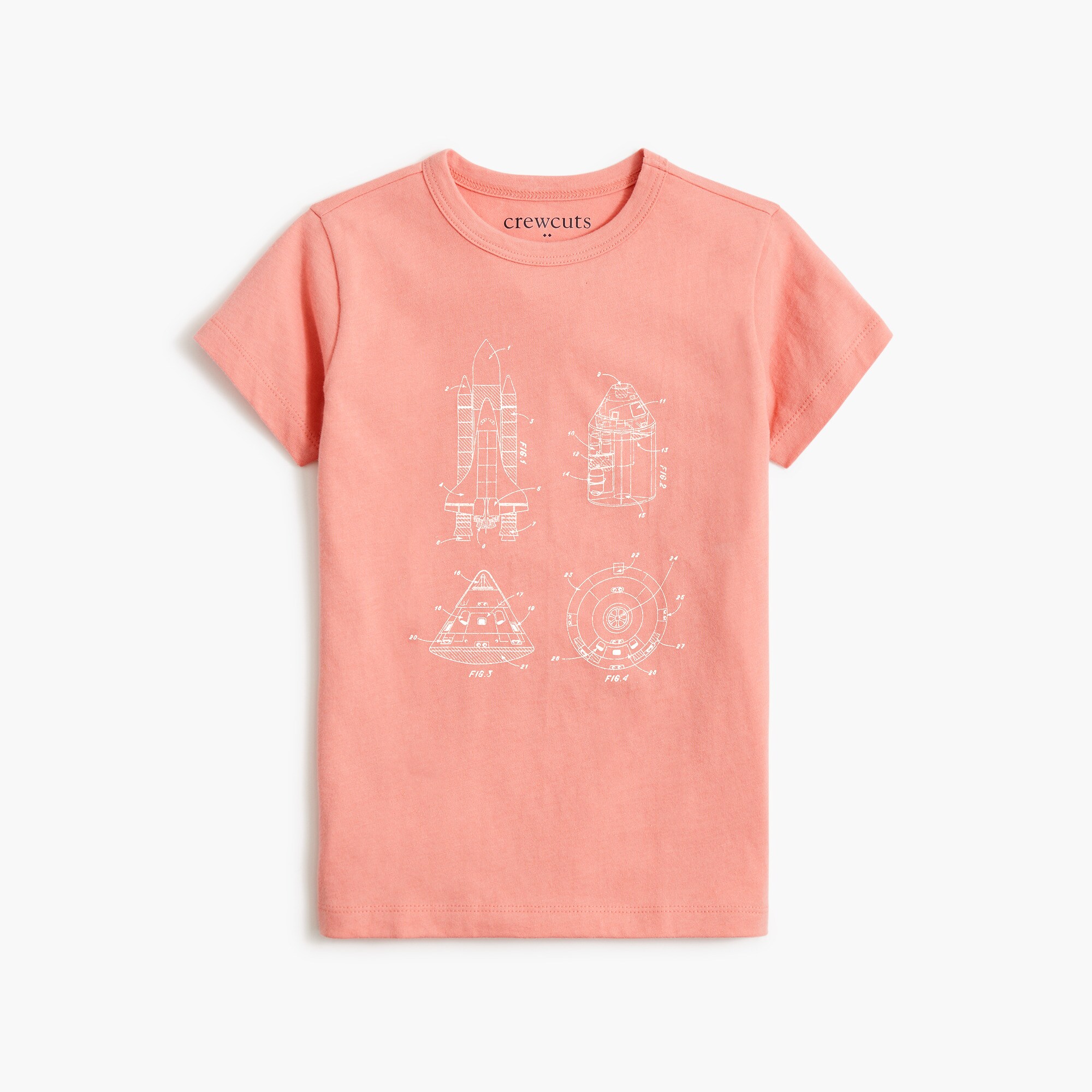 Boys' rocket ship blueprint graphic tee
