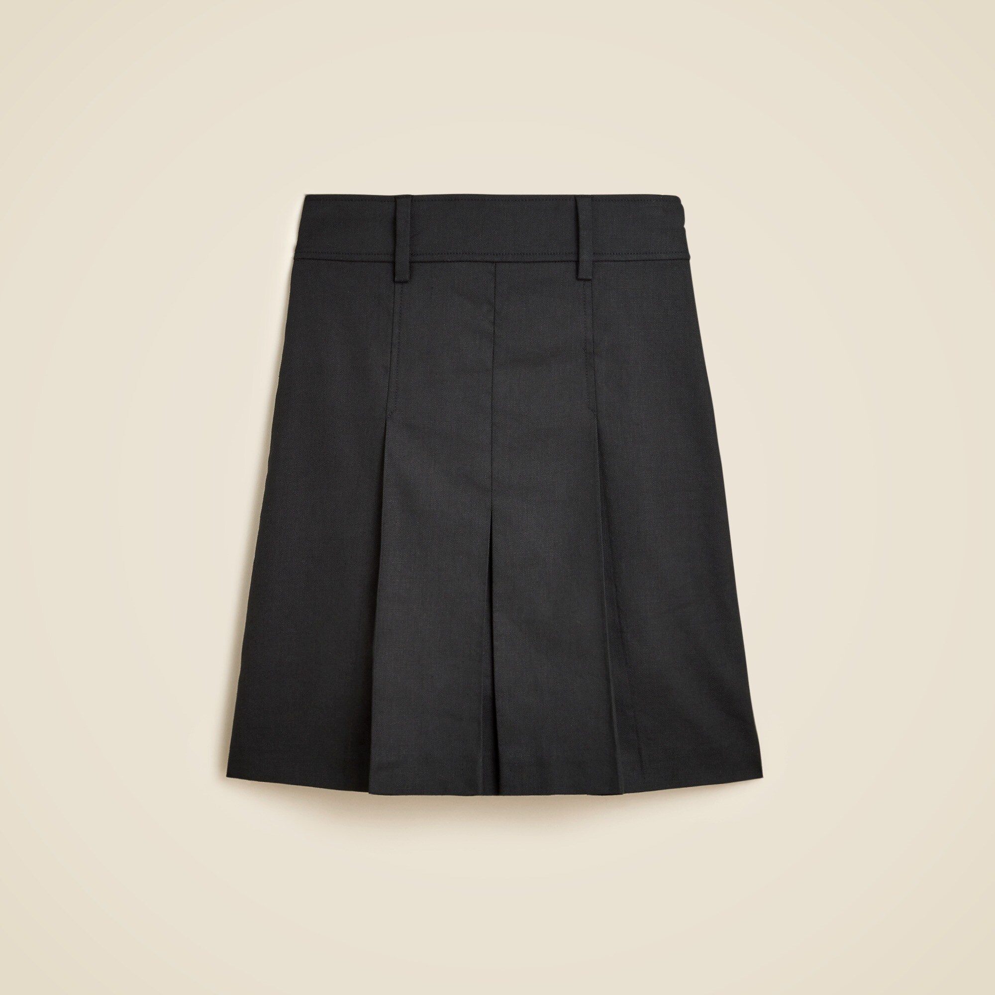 womens Pleated knee-length skirt in stretch linen blend