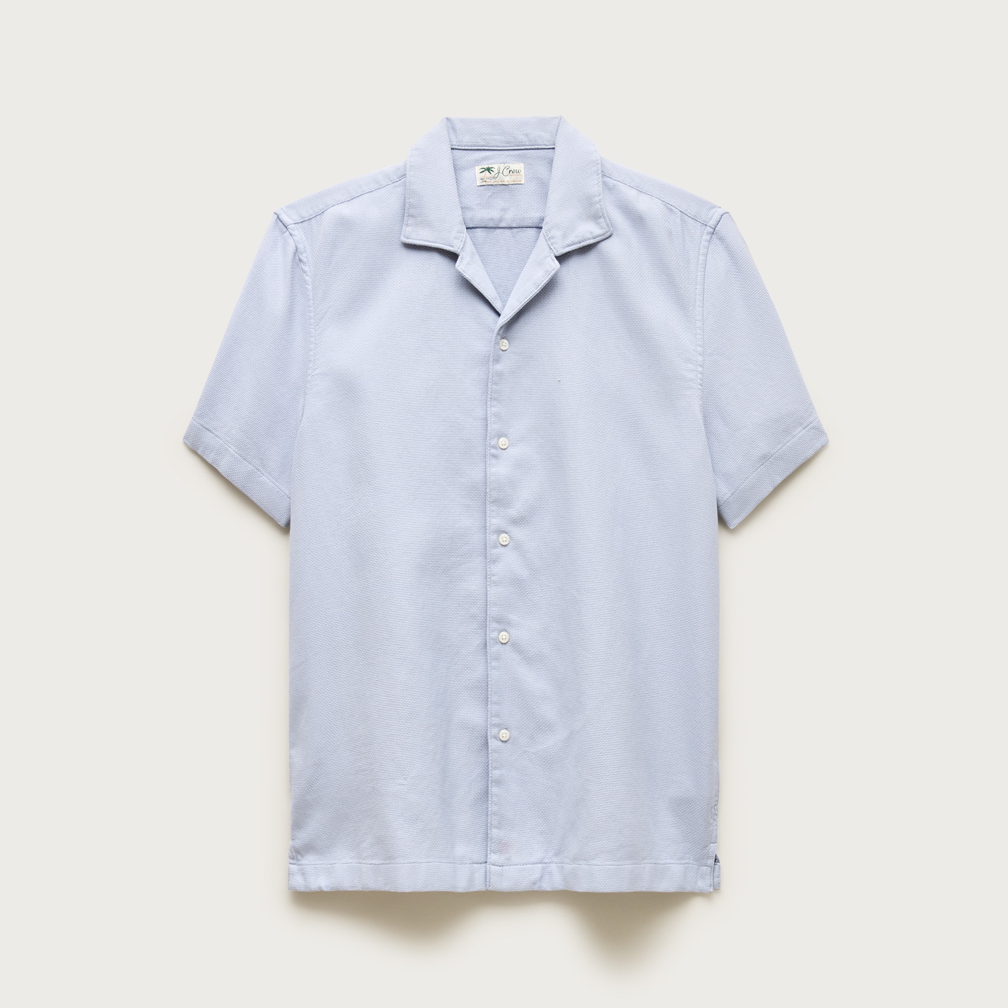 J.Crew Men's Short-sleeve textured cotton camp-collar shirt (Size X-Large)