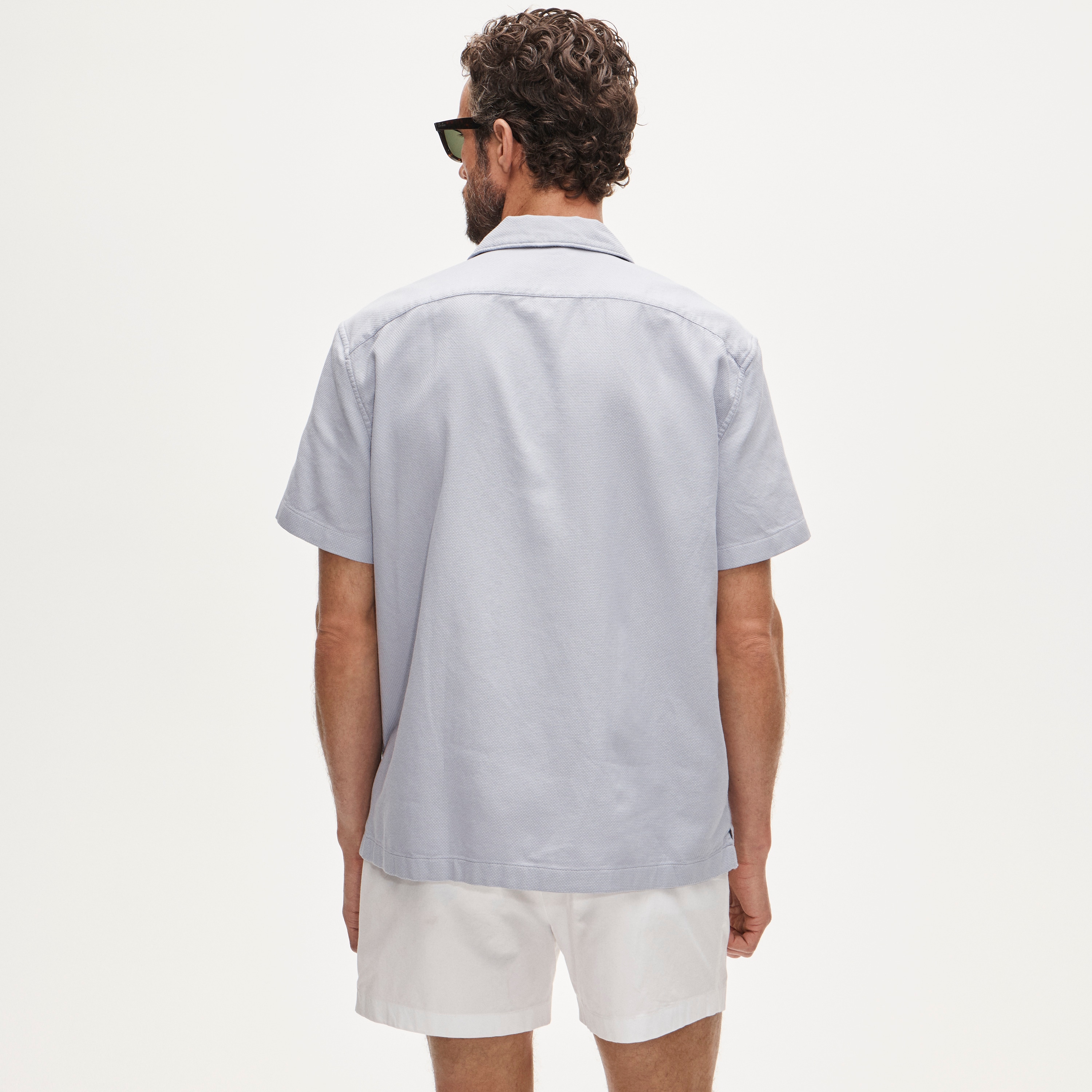 Short-sleeve Cotton Dobby Camp-collar Shirt For Men | J.Crew