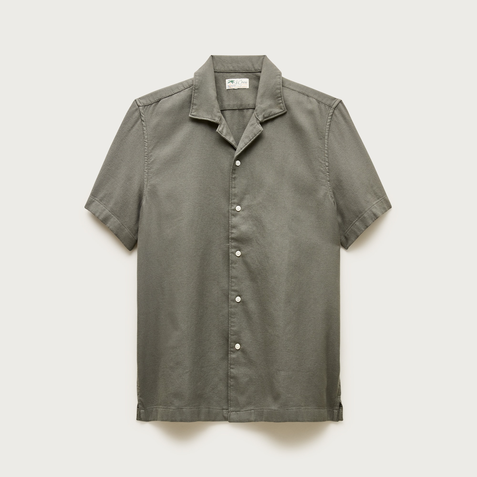 Short-sleeve Textured Cotton Camp-collar Shirt For Men | J.Crew