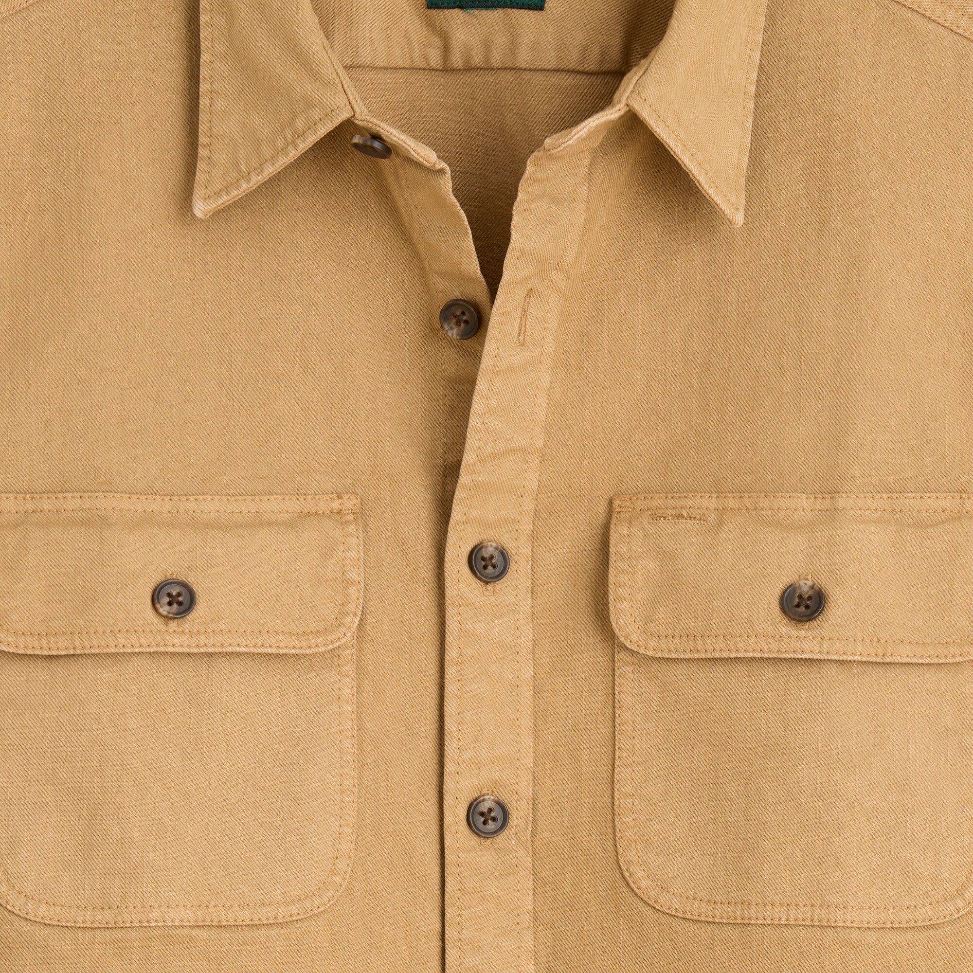Garment-dyed twill overshirt