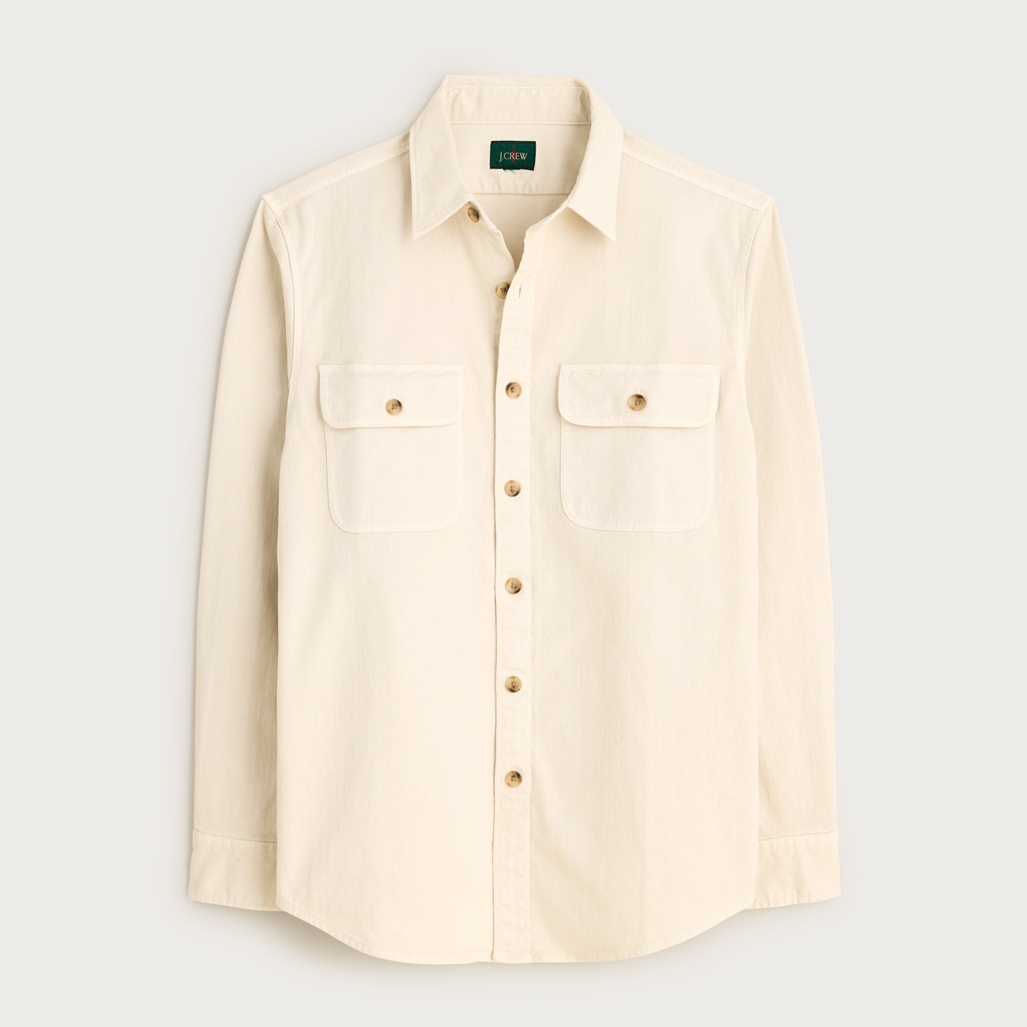 Wallace & Barnes Chambray Workshirt In Hemp-cotton Blend For Men