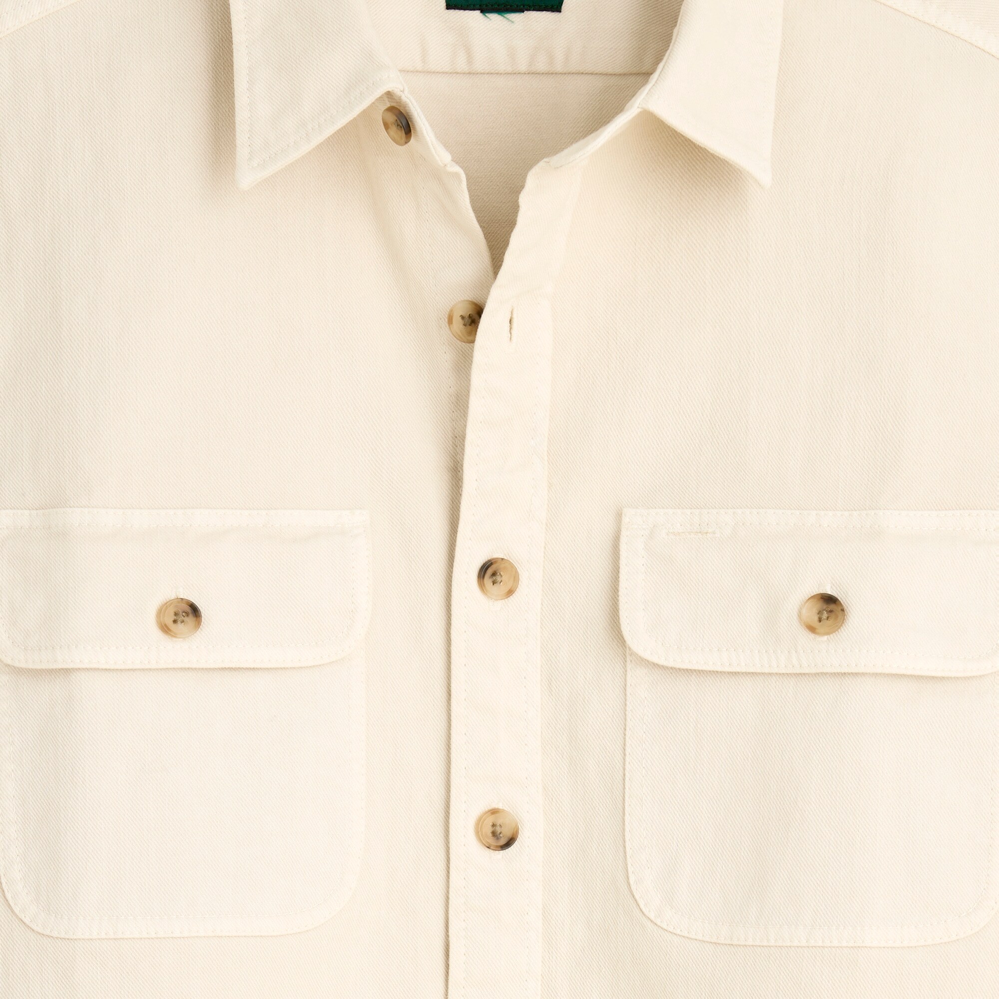 Garment-dyed twill overshirt