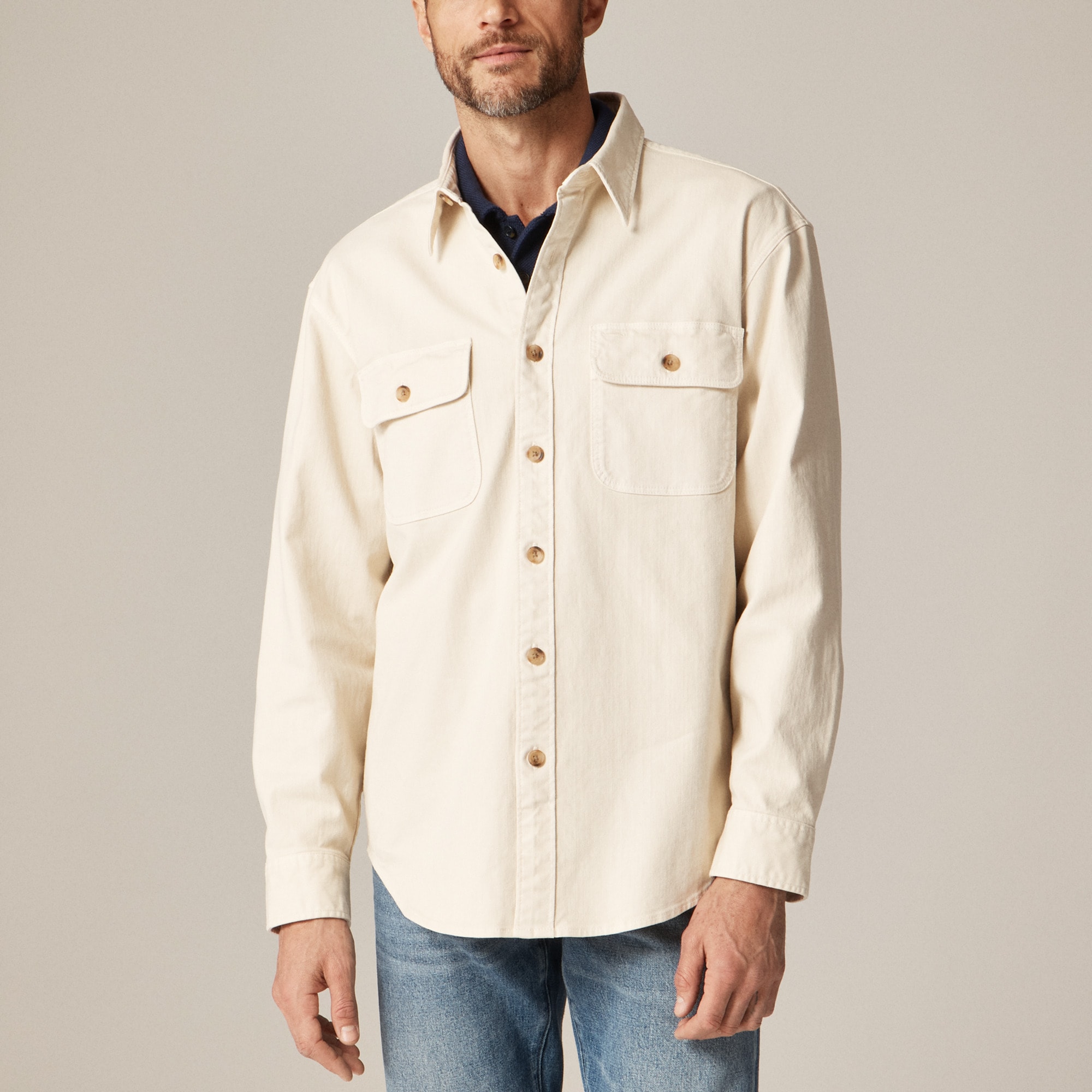 Garment-dyed Twill Overshirt For Men | J.Crew