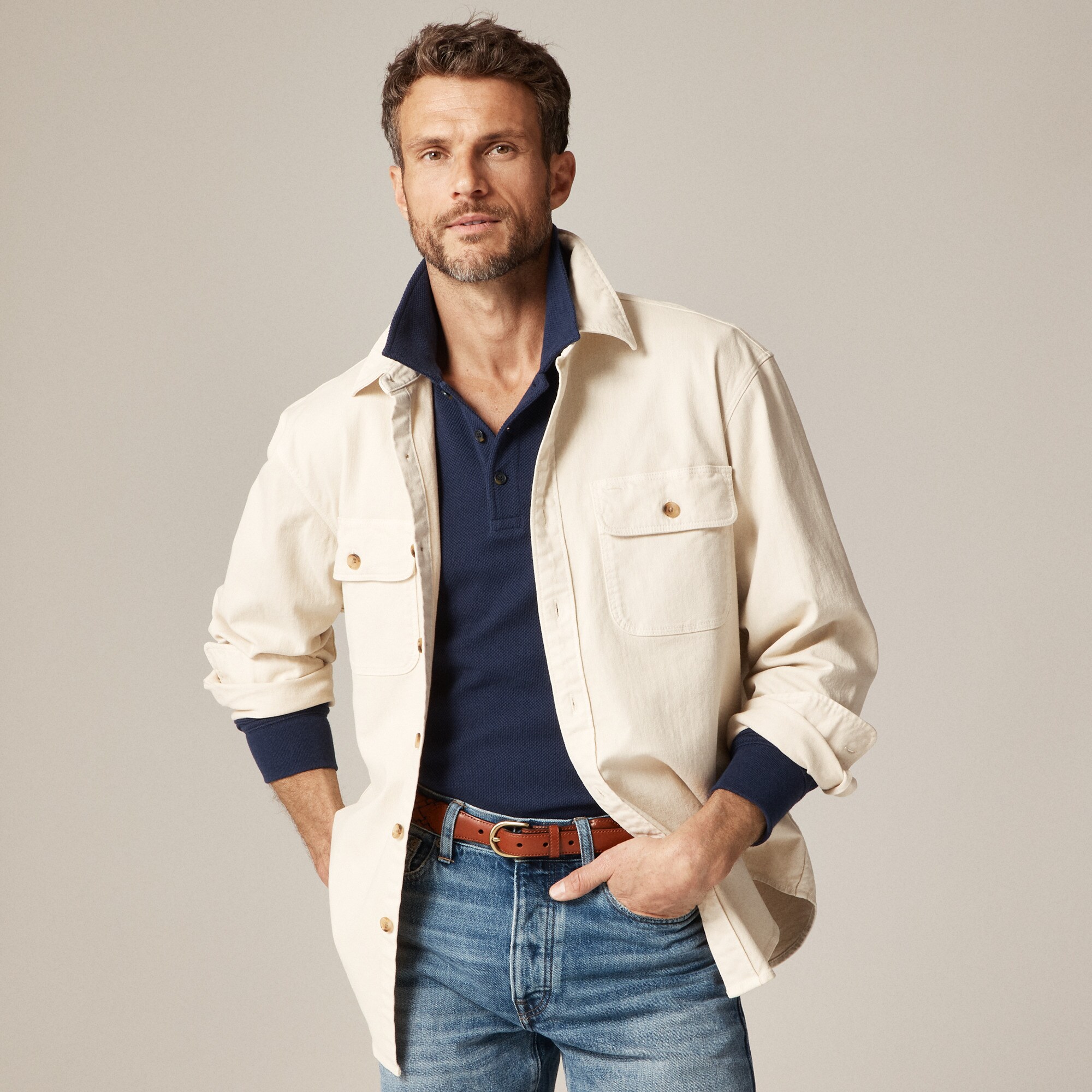 Garment-dyed Twill Overshirt For Men | J.Crew