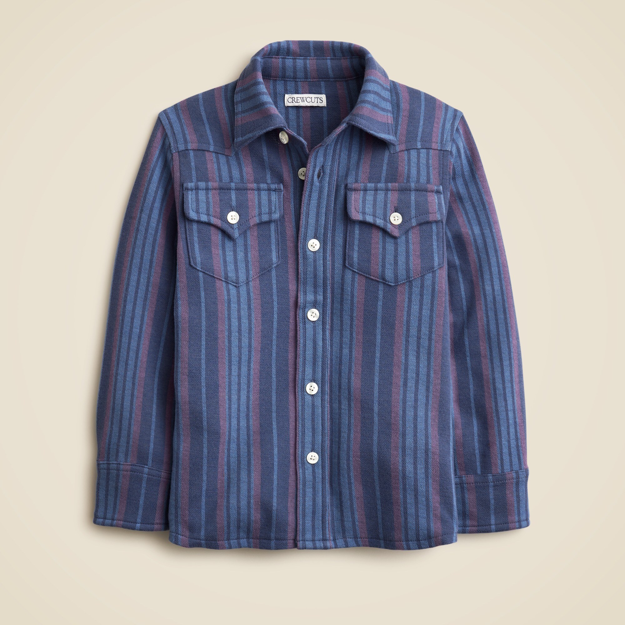  Kids' long-sleeve Seaboard soft-knit shirt in stripe