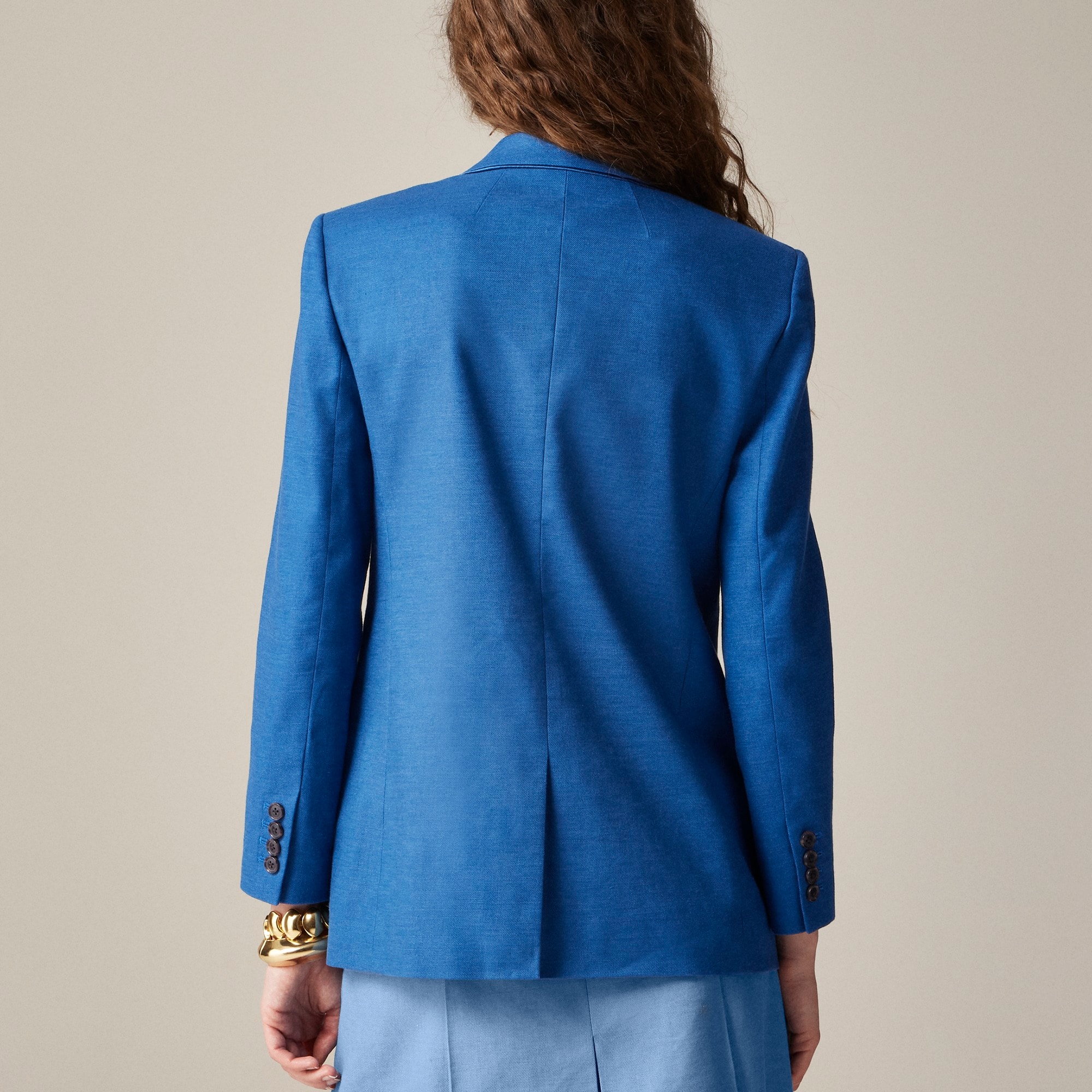 Classic two-button blazer in stretch linen blend