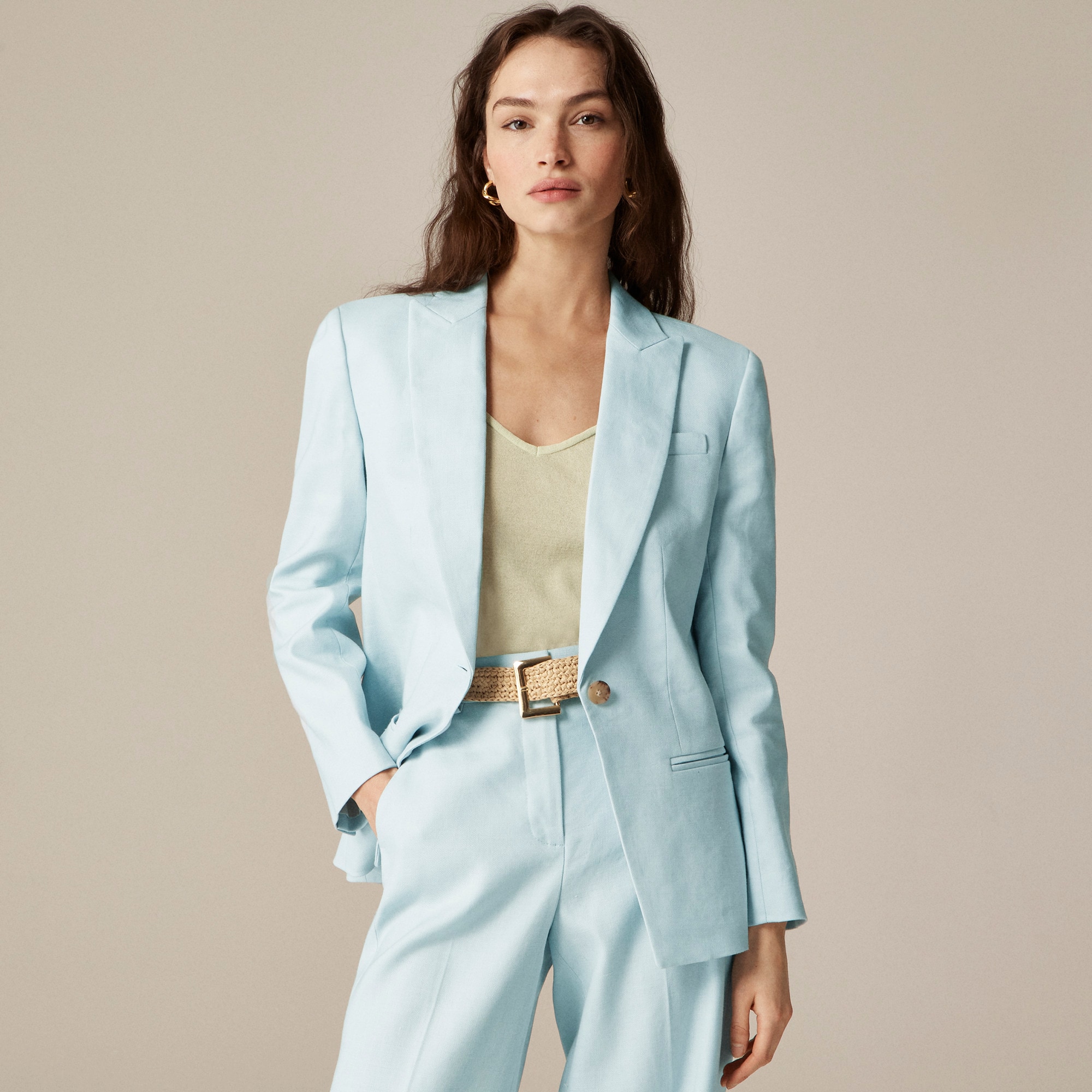 womens Alexandra blazer in stretch linen blend