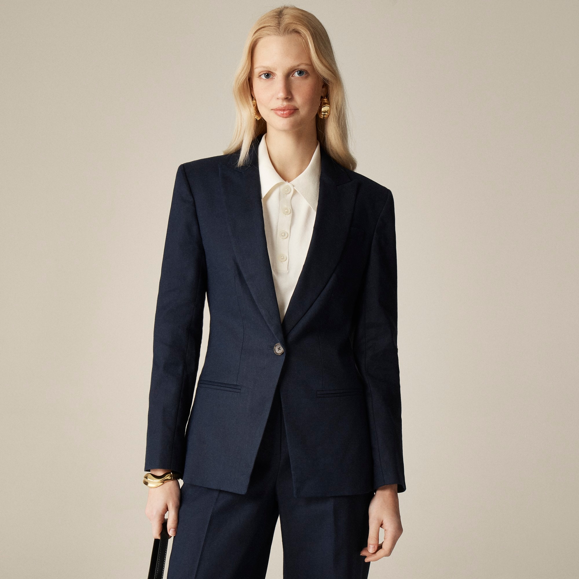 womens Alexandra blazer in stretch linen blend