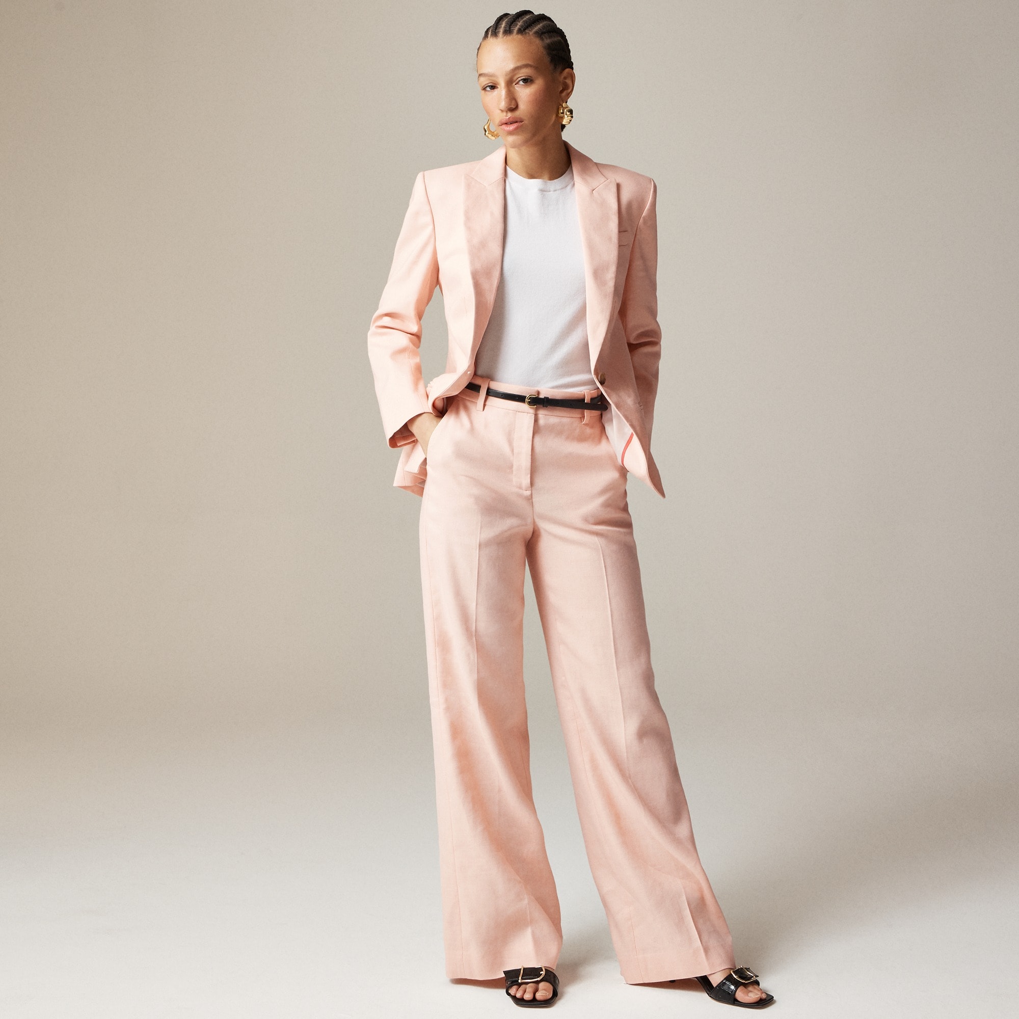 womens Alexandra blazer in stretch linen blend