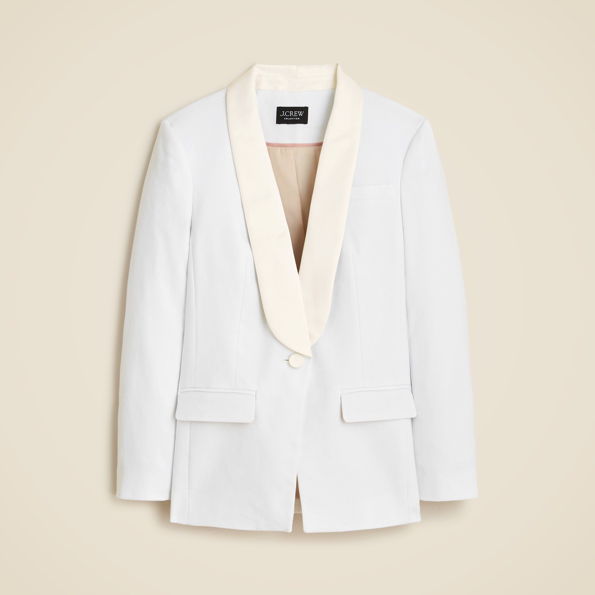 womens Collection Alexandra shawl-collar blazer in stretch linen blend