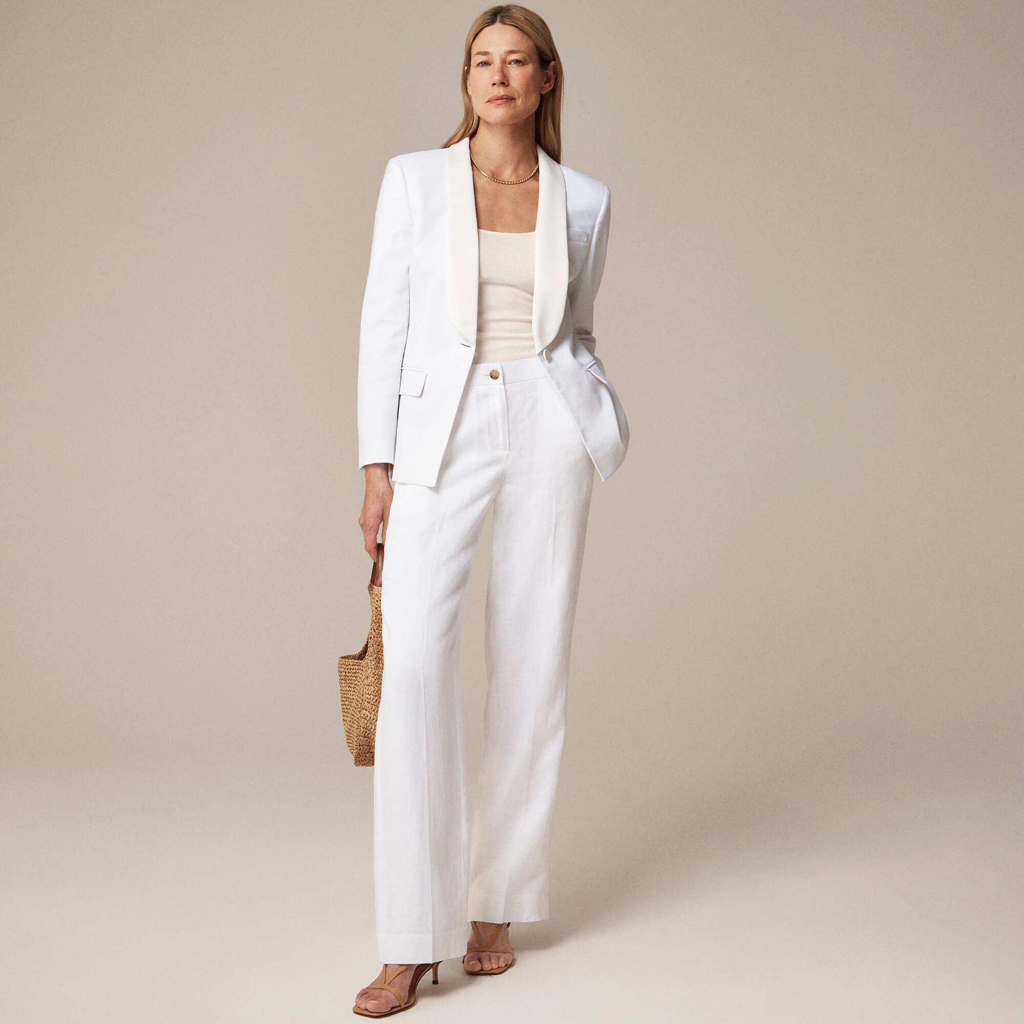 Collection Alexandra shawl-collar blazer in stretch linen blend