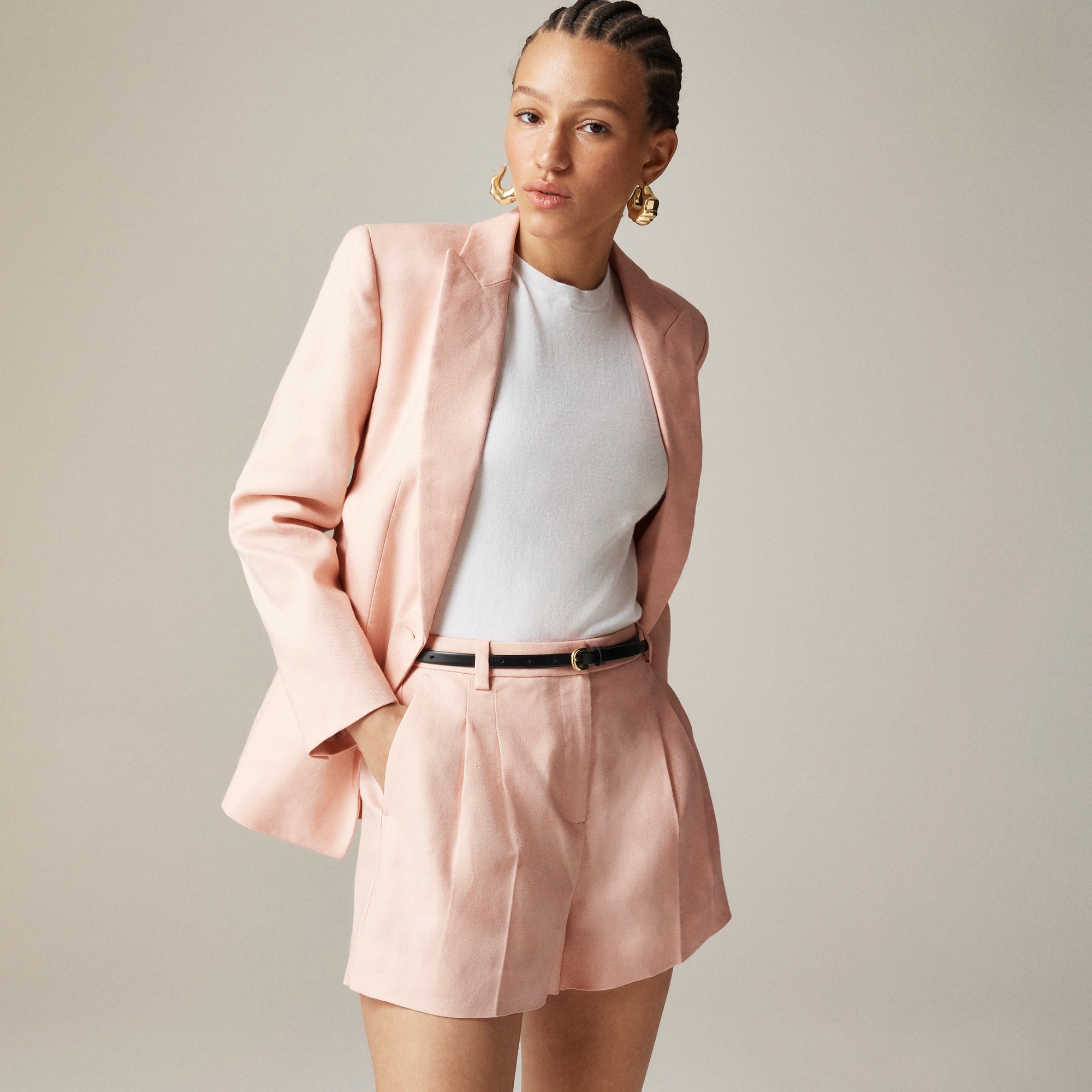 womens Lucia short in stretch linen blend