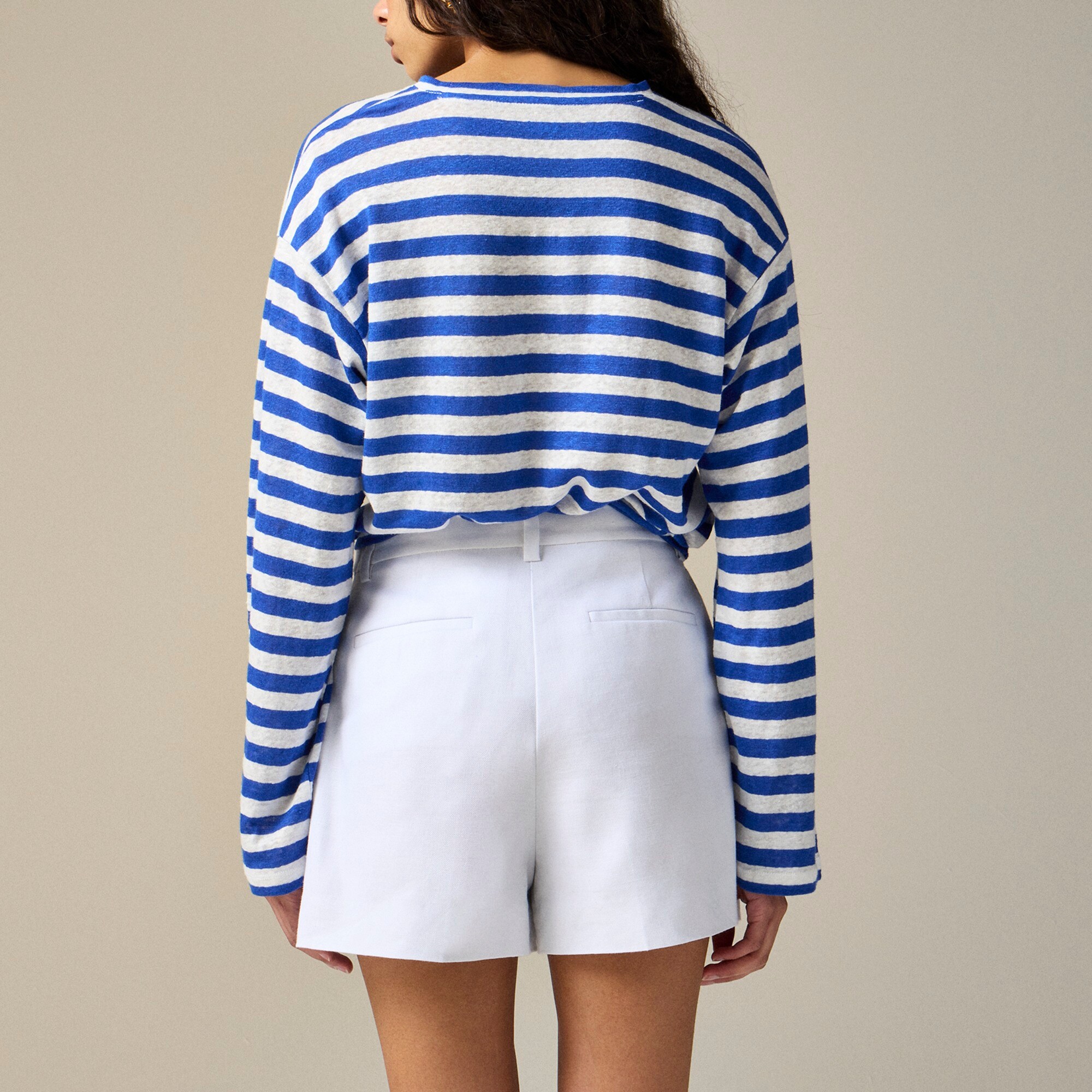 Lucia short in stretch linen blend