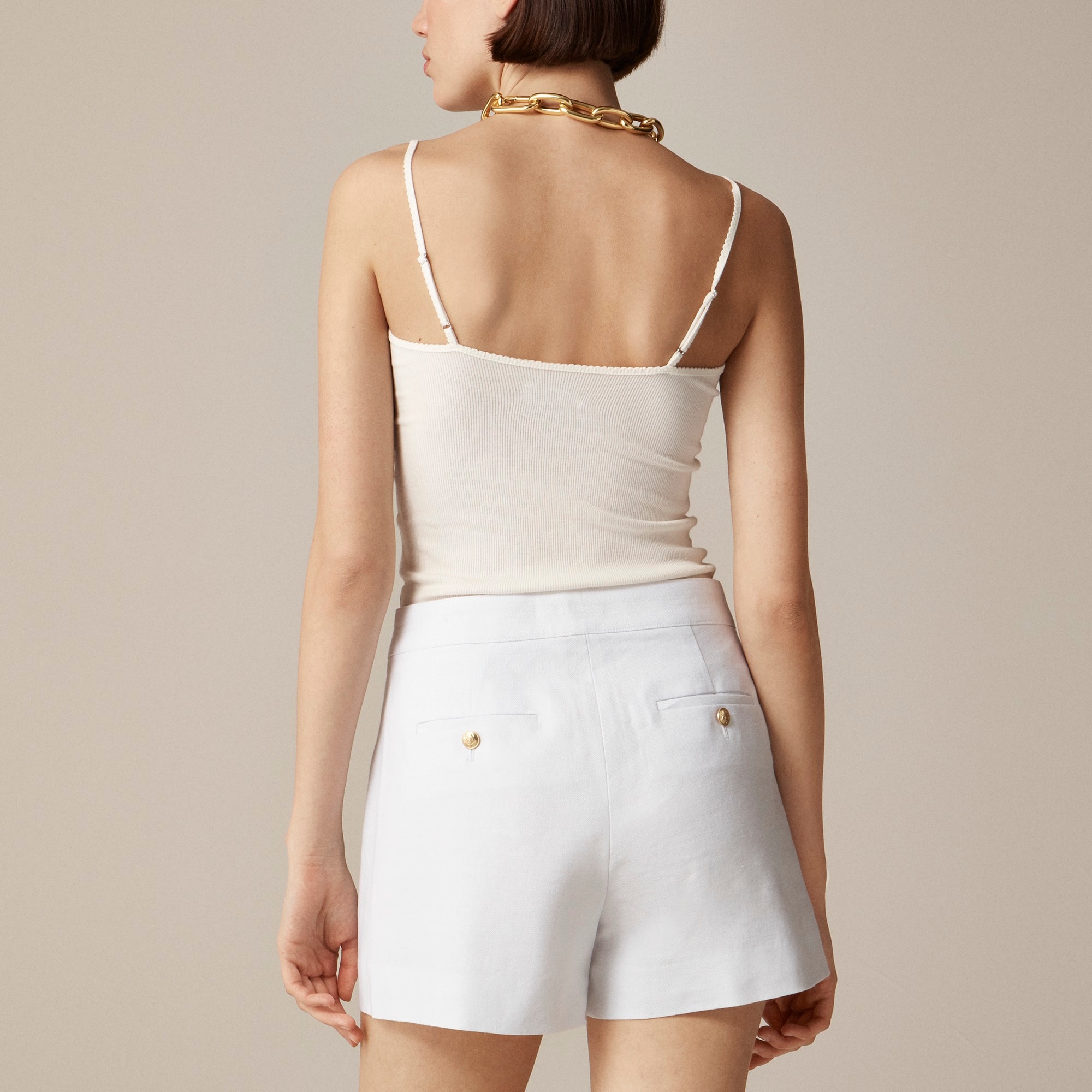Sailor skort in stretch linen blend
