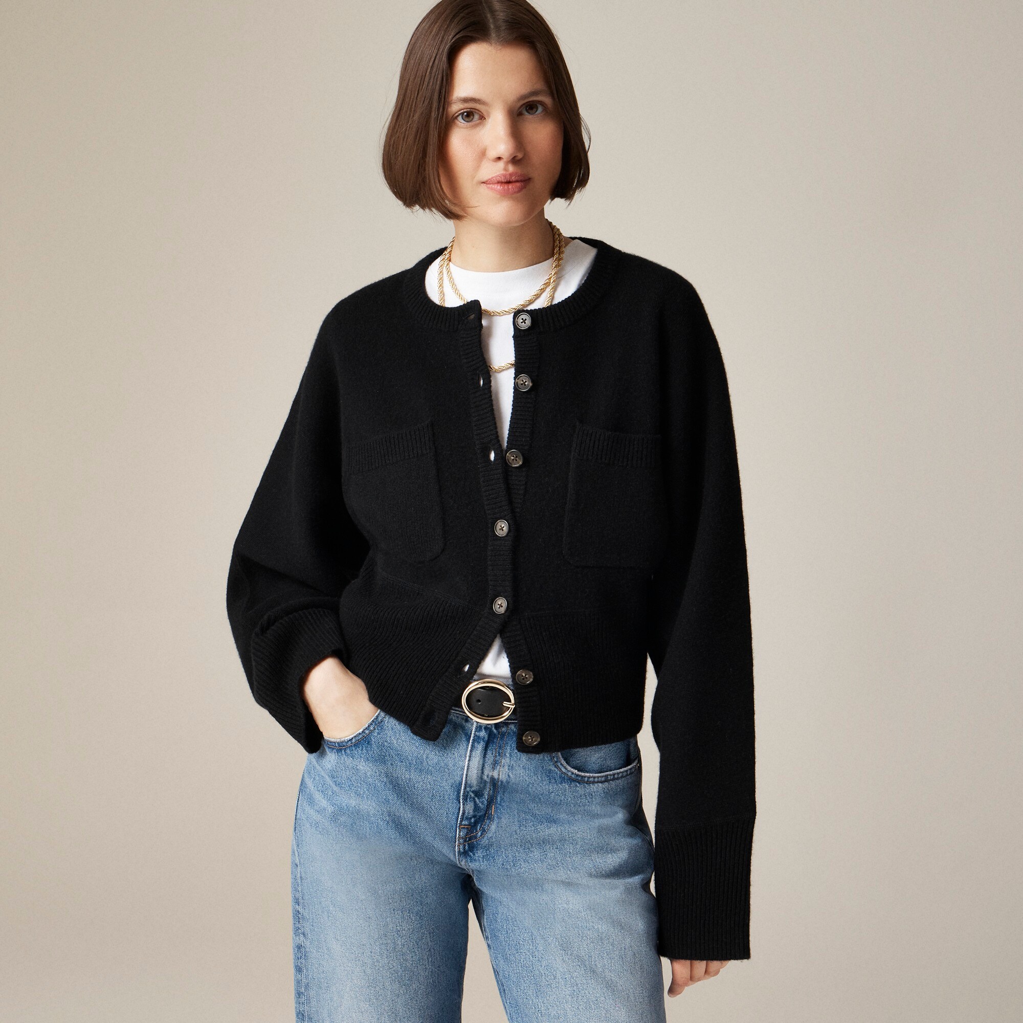 Spring Street cashmere-blend patch-pocket cardigan