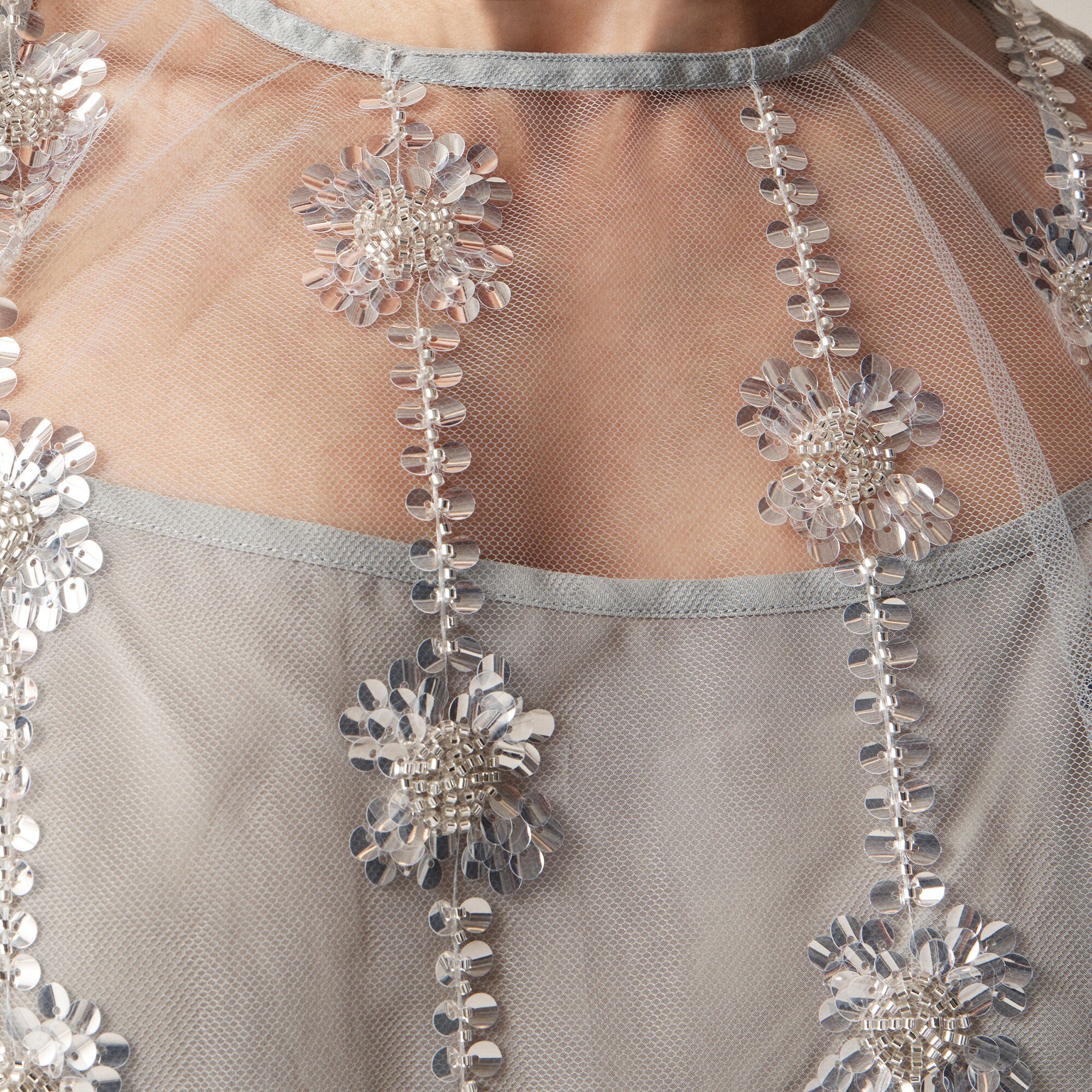 Collection sheer layered sequin top